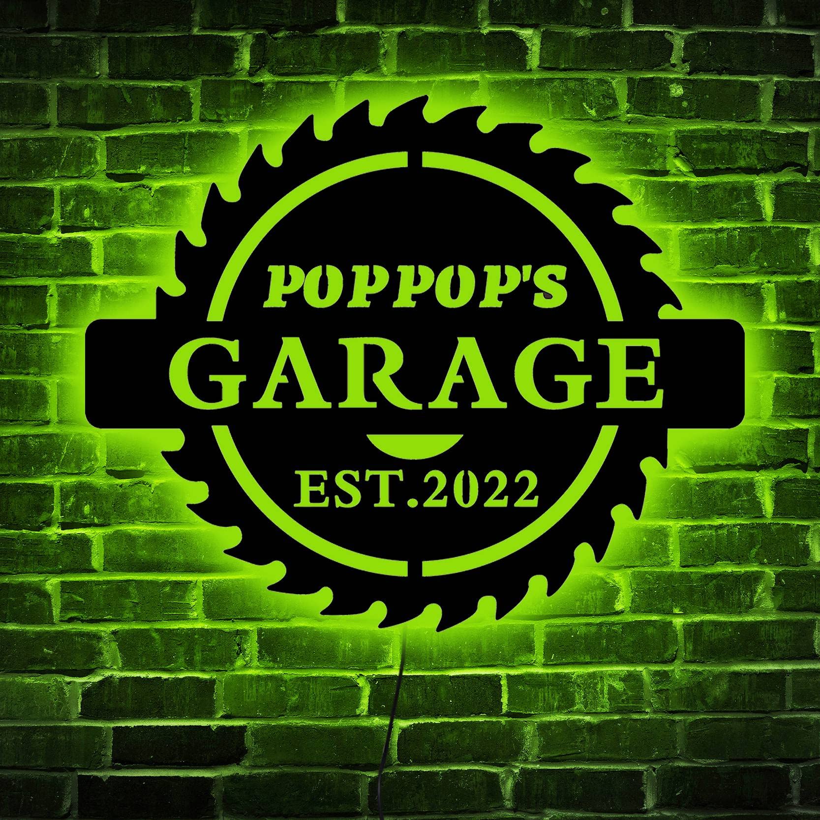 Insegna Al Neon Personalizzata Per Garage Con LED RGB 7 Colori - Scritta Personalizzabile In Acrilico 3D