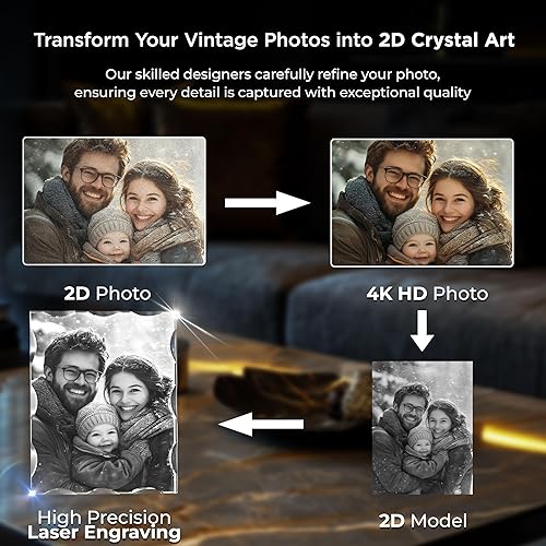 Miniatura 7 de CAPTUR3D Foto de cristal, regalos conmemorativos personalizados para mamá, papá, esposa, hombres, seres queridos, regalo personalizado con tu propia