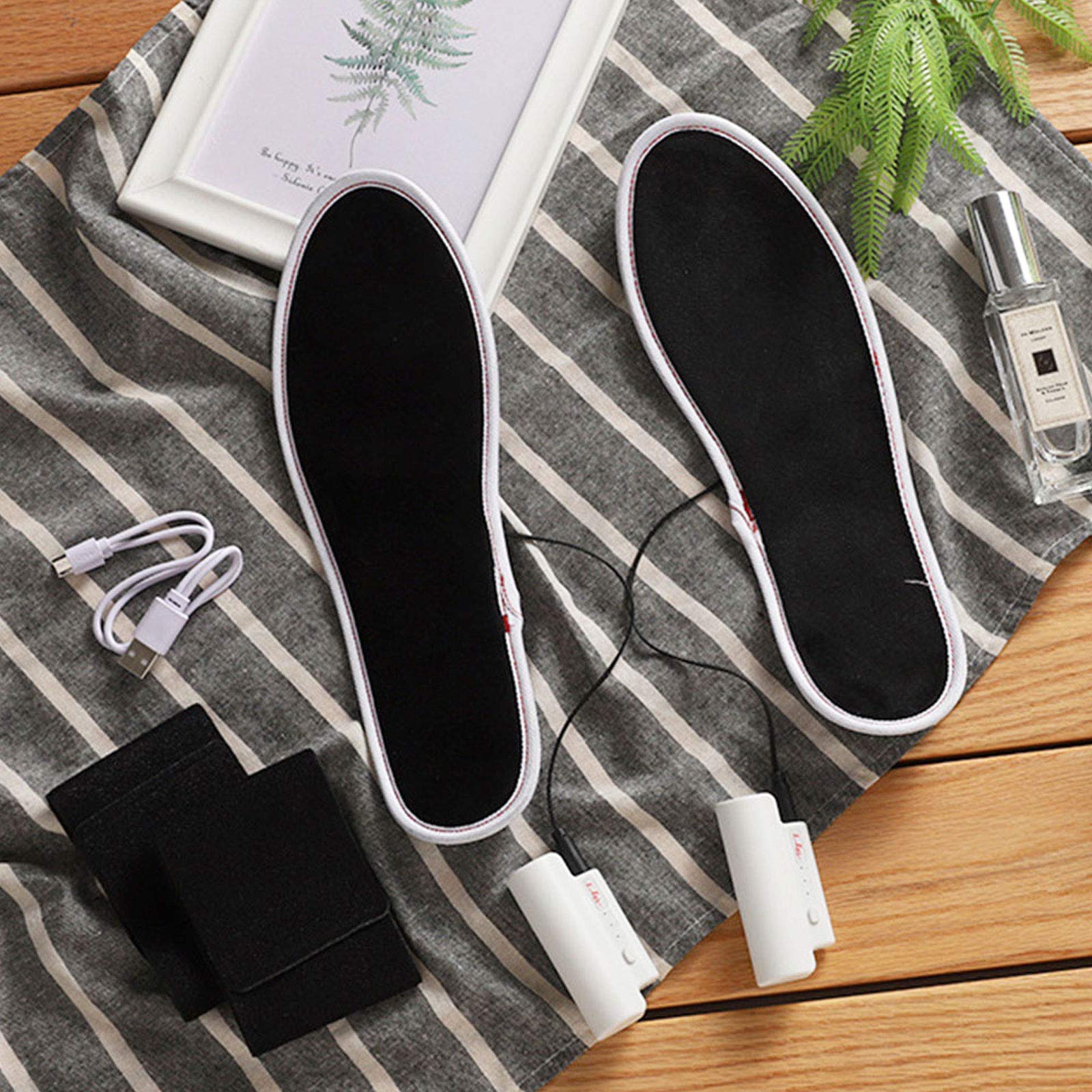 NANANA Sottopiede Riscaldato, Riscaldanti Soletta Riscaldata Elettrica, Solette per Scarpe Riscaldate Ricaricabili USB Solette Termiche per Scaldapiedi, Solette Invernali per Sport all'Aria Aperta,38
