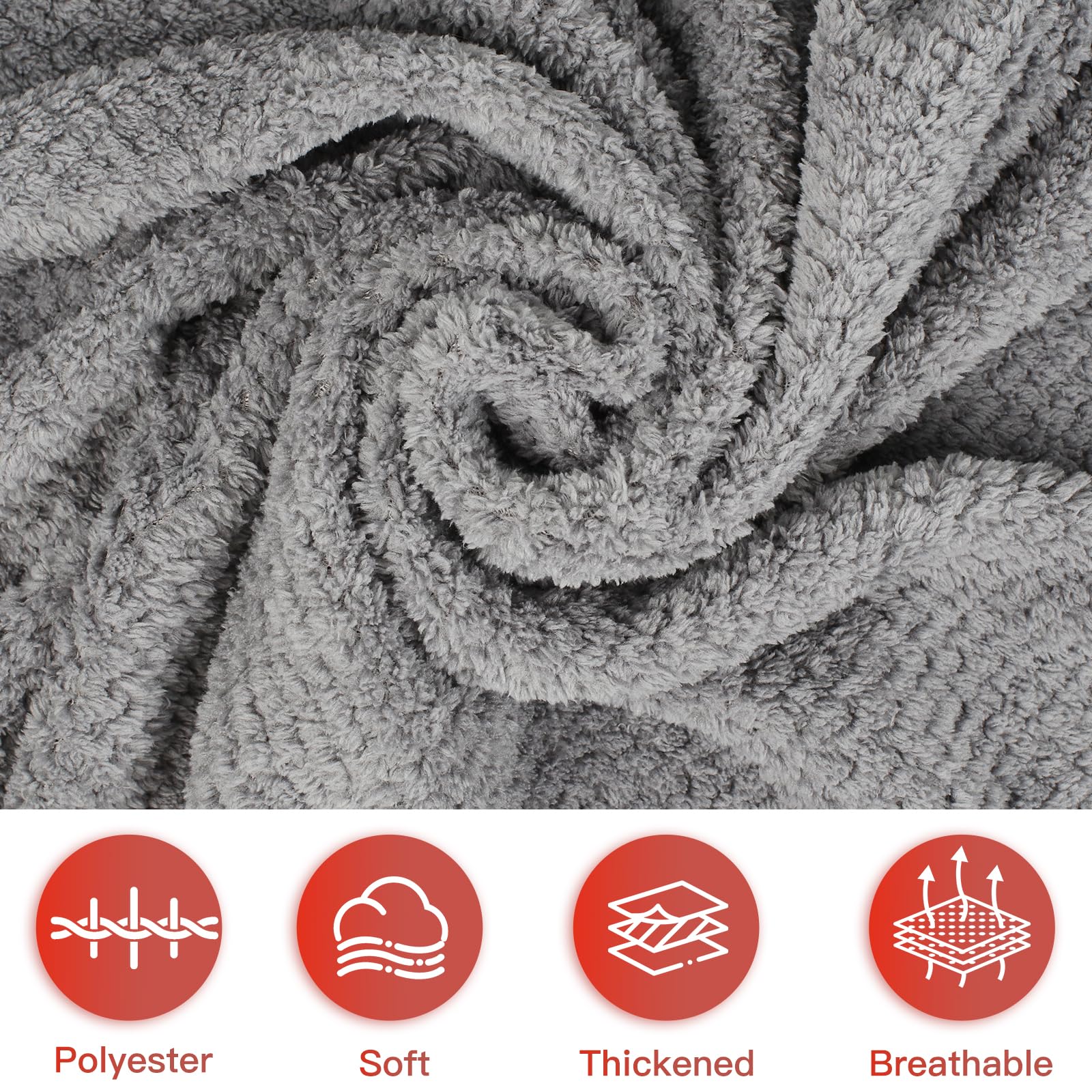 Neerow 2 Stück Mikrofaser Handtuch Haare, 100 x 60 cm Haarturban Super Saugfähig, Haarhandtuch mit Elastischem Band für Damen Kinder Lange Haar Schnell Trocknend (Grau, Rosa)