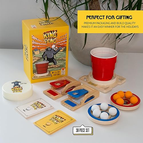 Miniatura 9 de King Pong  Juego de pong portátil para niños, adolescentes y adultos  Dos jugadores se enfrentan durante tres rondas con 12 minijuegos incluidos