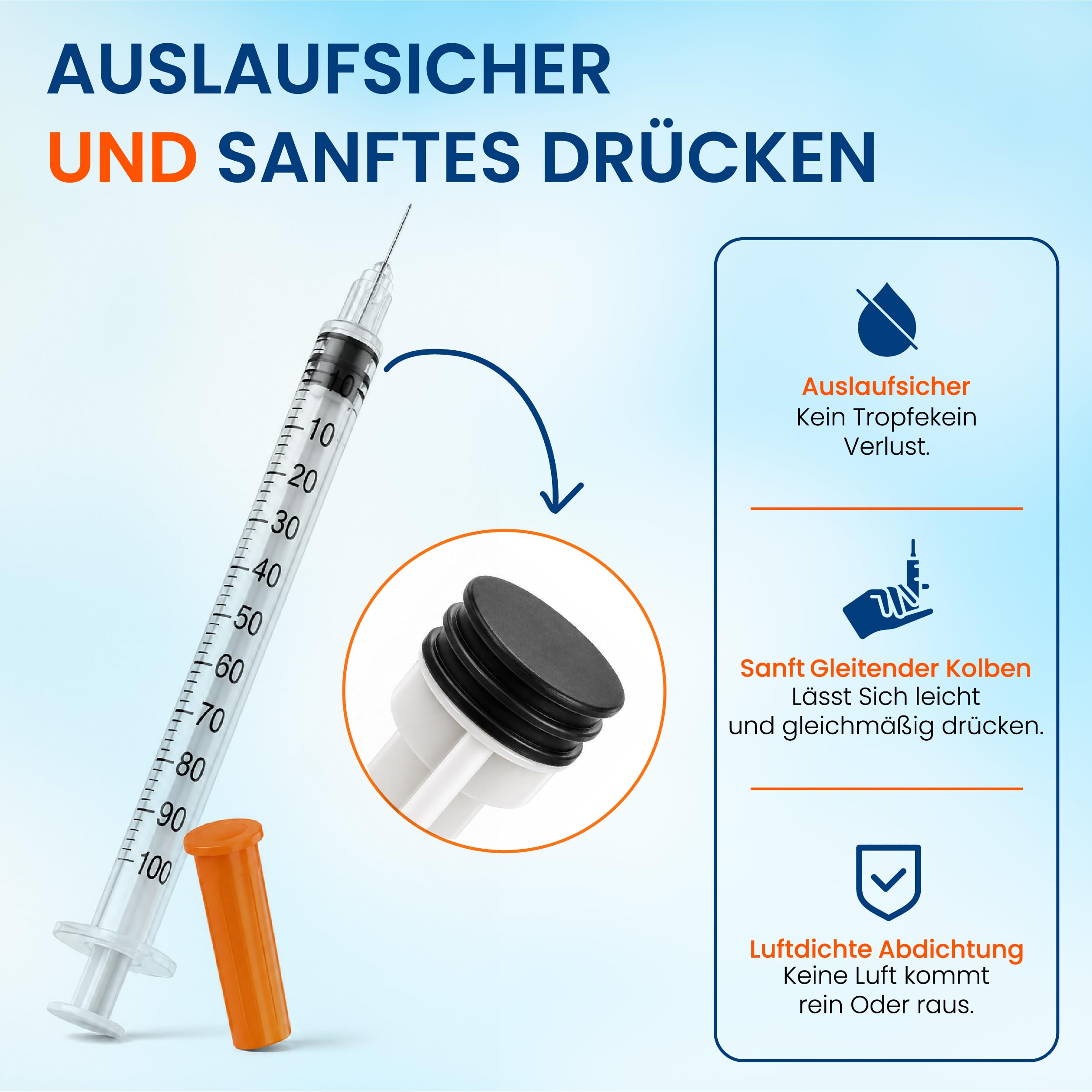 100 Stück 0,5 ml Dosierspritzen mit fester Nadel 29G x 13 mm – Einwegspritzen einzeln verpackt, präzise Skala | Labor, Tierpflege, Basteln, Nachfüllen, Liquid
