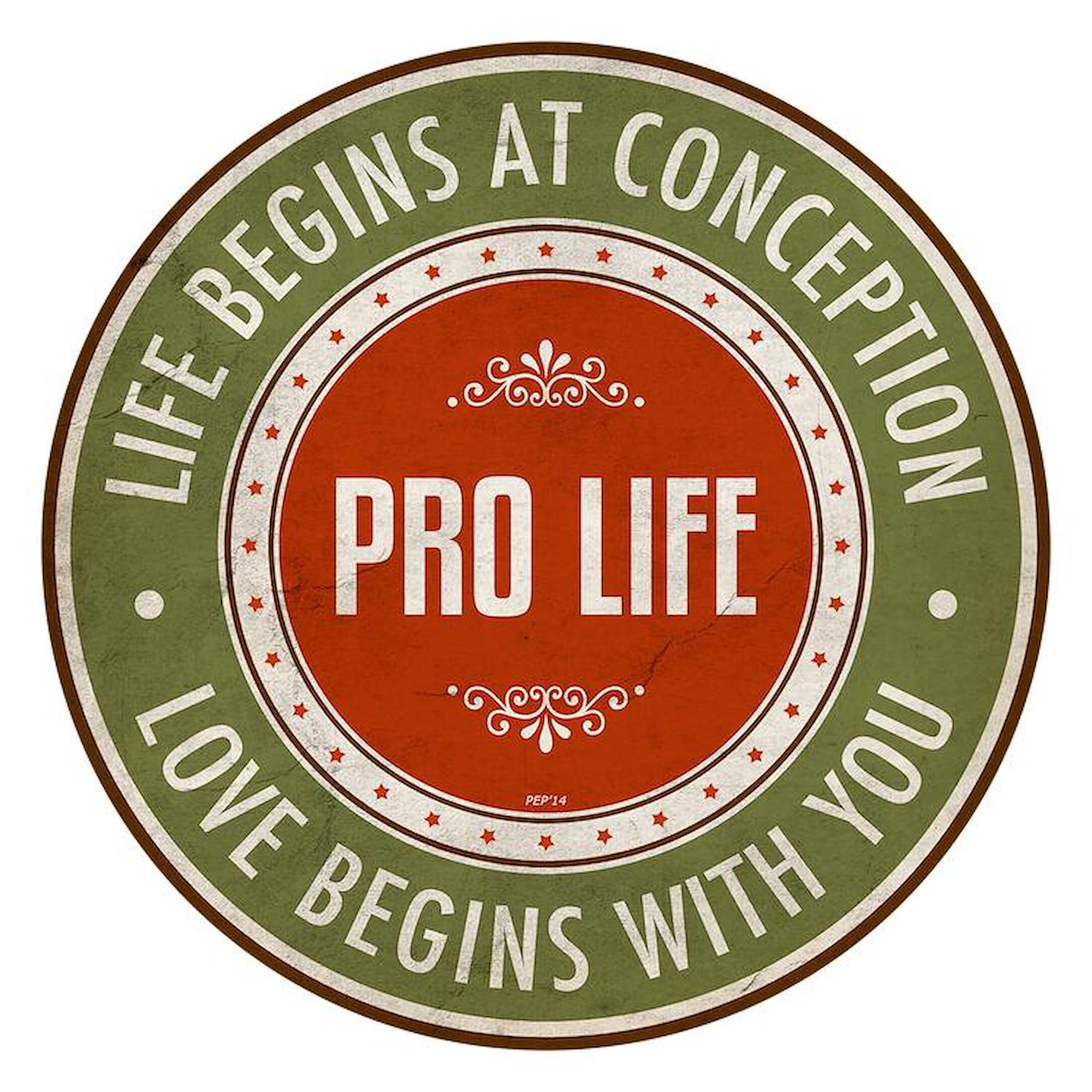 CafePress Pro Life Round Car Magnet, Magnetic Bumper Display