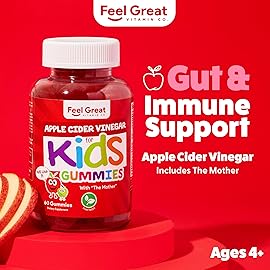 Feel Great Kids Melatonin Gummy | Strawberry Flavored Melatonin Gummies Kids | 1 MG of Melatonin Sleep Aid for Kids | Vegan Gummies | 60 Day Supply