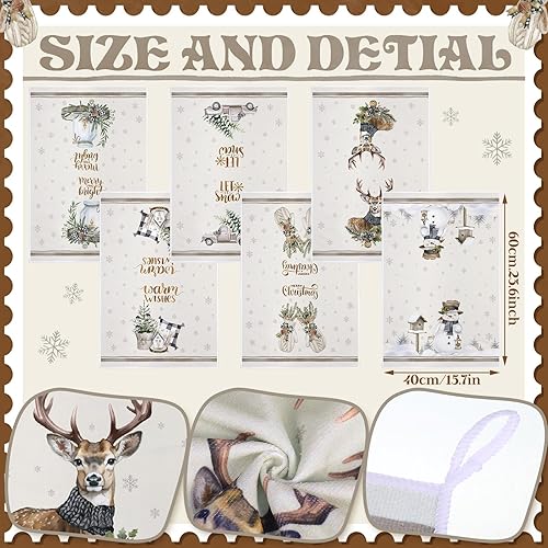 Miniatura 3 de Geyoga 6 paños de cocina de Navidad de 16 x 24 pulgadas, absorbentes, paños de cocina de Navidad, decoración de cocina de Navidad para Navidad,