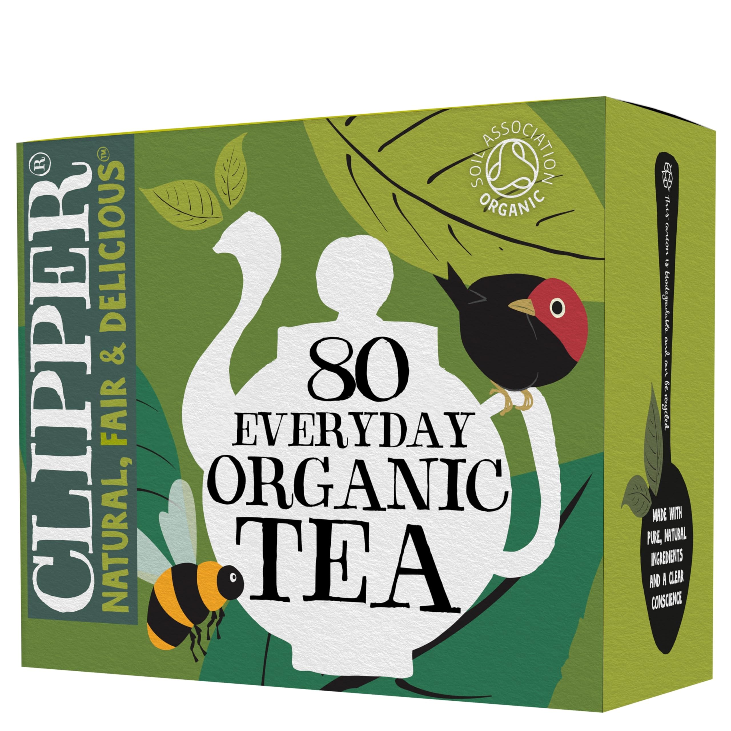 Clipper Tea Organic Fairtrade Everyday - USDA Organic, Non-GMO, Fair Trade, Sustainable Caffeinated British Tea, 4 Pack, 320 Unbleached Tea Bags - New Foil Free 100% recyclable packaging