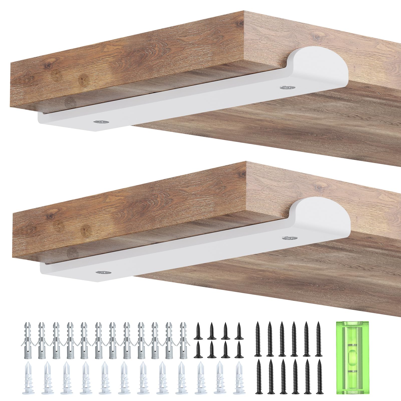 WELDUN 4 Pack Metal Scaffold Board Shelf Brackets 25 cm, Heavy Duty Wall Mounted Angle Shelving Brackets with Lips