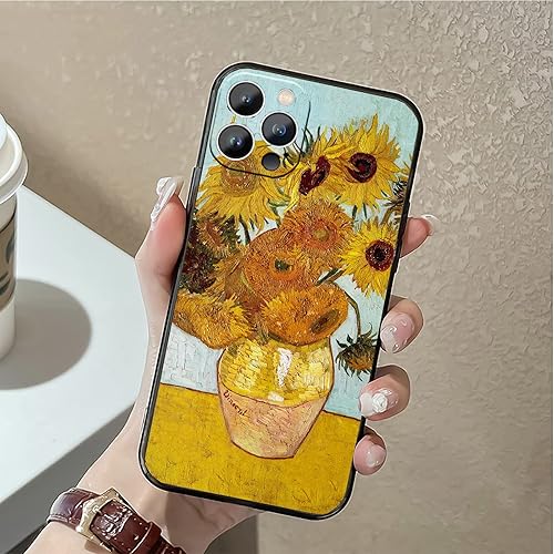 Miniatura 9 de Funda compatible con iPhone 14 Plus, funda para teléfono Van Gogh con diseño de flor de almendra, diseño estético y floral para iPhone, funda