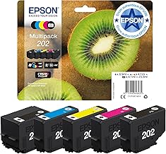 Epson Multipack 202 Kiwi, Original Ink Cartridges, 5 colours: Black, Cyan, Magenta, Yellow, Photo Black, XP-6000, XP-6005, XP-6100, XP-6105