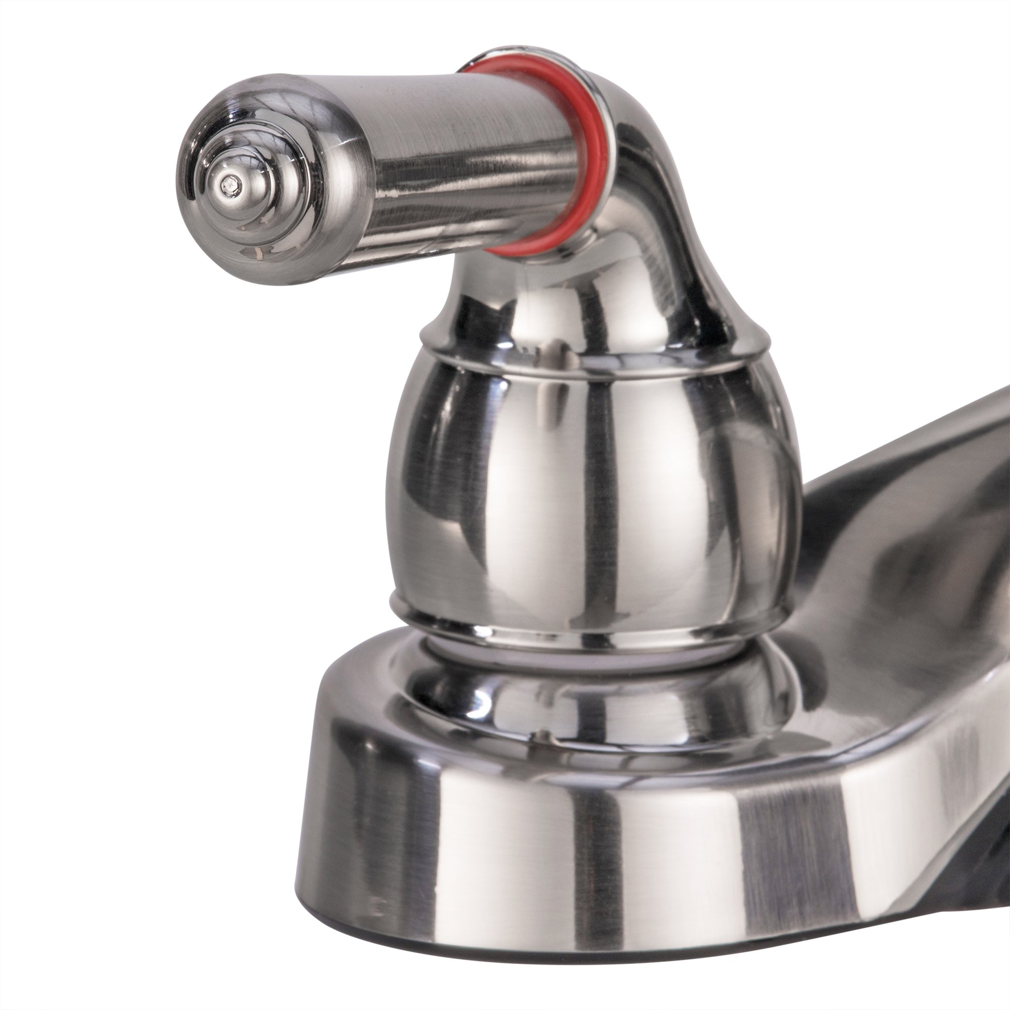 RecPro RV Rectangle Bathroom Sink (White) w/Brushed Nickel