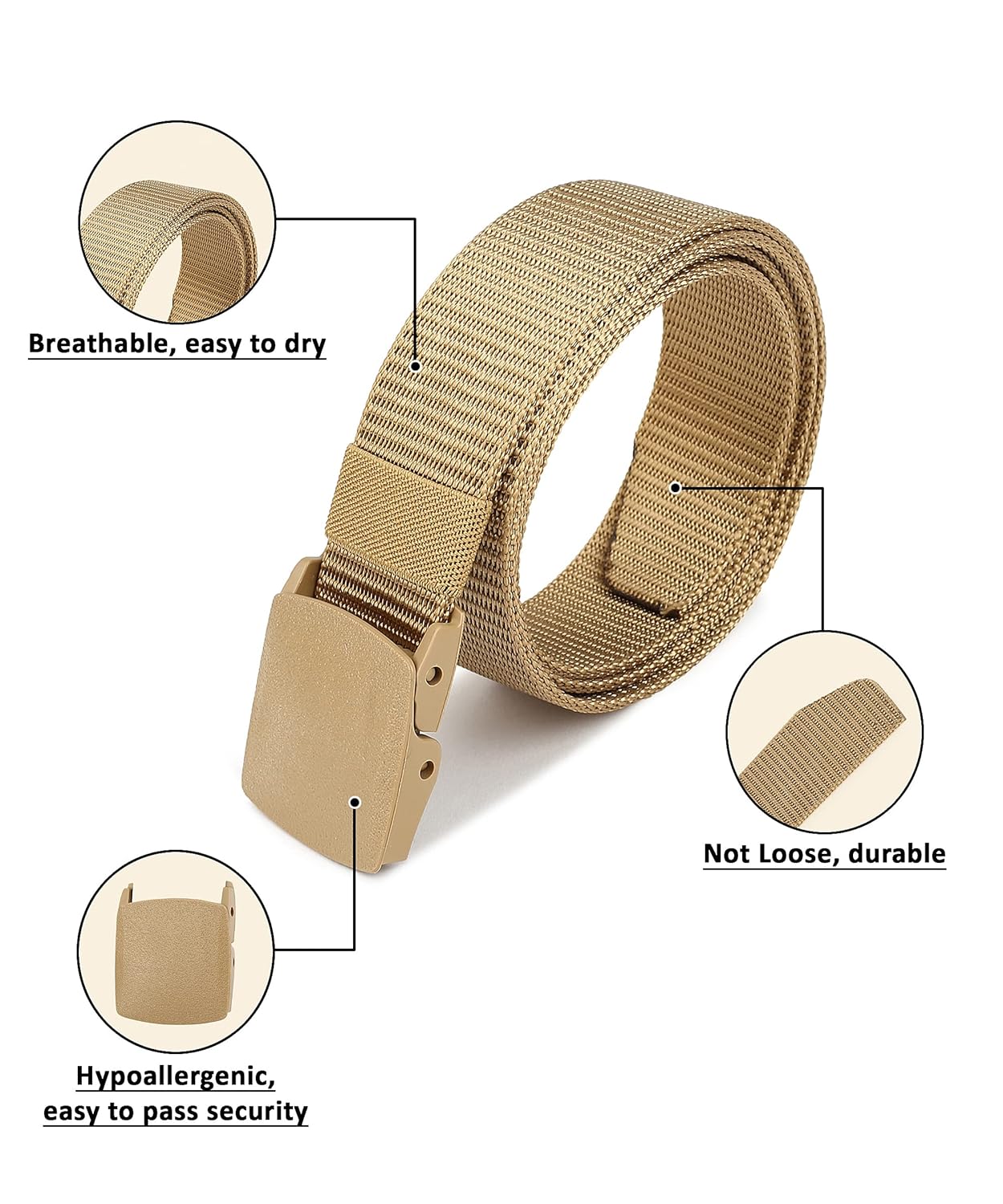 Buy ZAF Nylon fabric Belt for Men's, Plastic flap buckle,Fit's