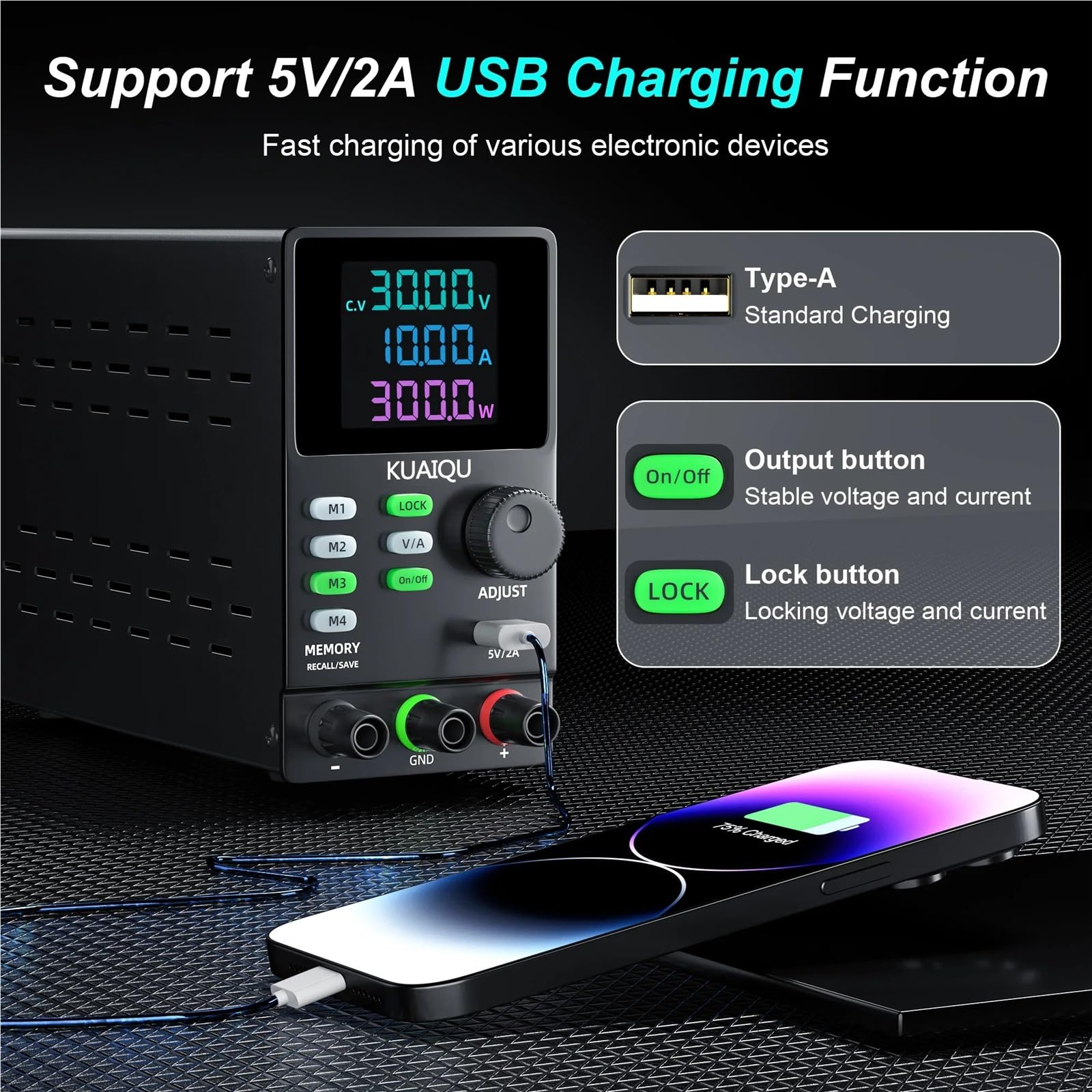 DC Power Supply Adjustable Regulated 30V 5A 10A,200V 300V 1A,With RS232 Free Software Shipping From USA(SPPS-D305-232)