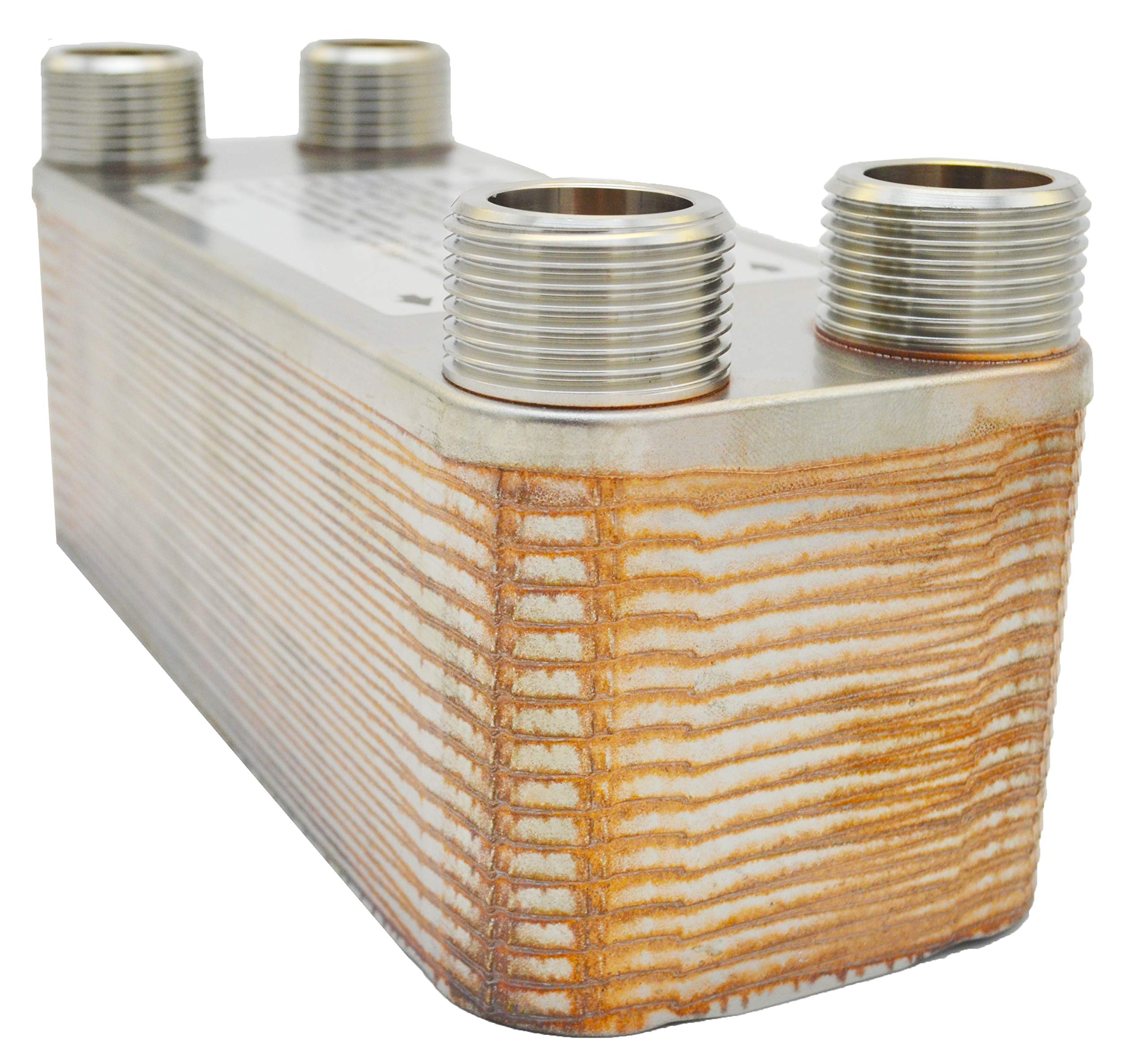 Nordic Tec Ba-16-24 - Intercambiador de calor (acero, 24 placas, 100 kW, 1", con fijación a pared y piezas de conexión)
