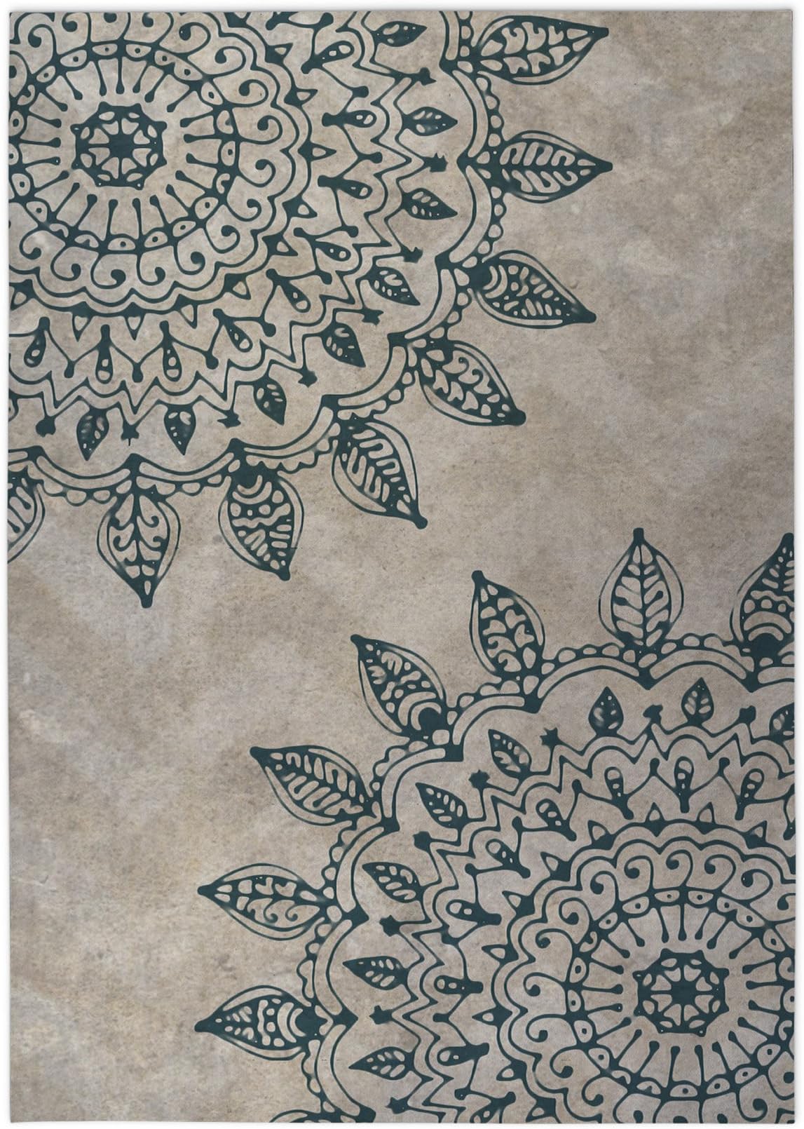 KAVKA Designs Pinwheel Heena Indoor-Outdoor Floor Mat, (Tan/Green) - , Size: 96x120x0.2 - (PLUAVC102FM810)
