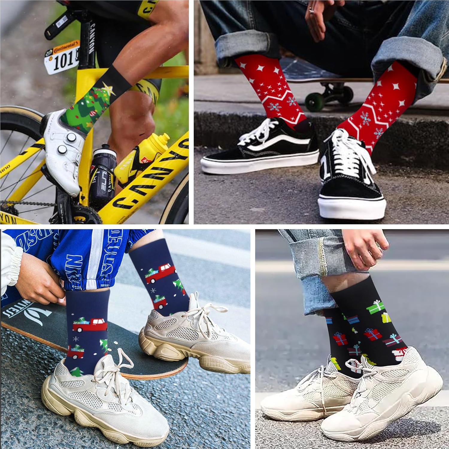 WeciBor Men's Dress Funny Crazy Colorful Novelty Combed Cotton Crew Socks 12 Pack - Size 7-10/10-13/13-15 - Image 2