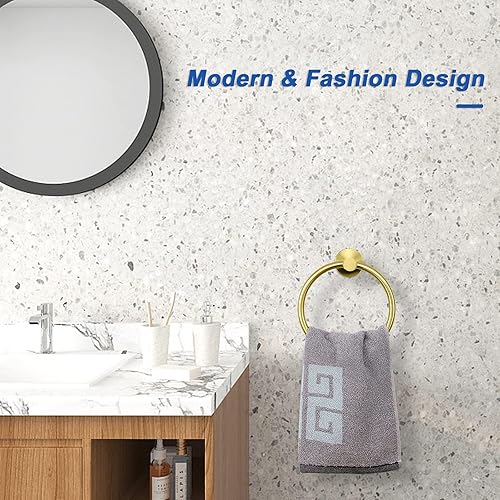 Miniatura 47 de NearMoon Anillo de toalla de baño, accesorios de baño, soporte grueso de acero inoxidable para toallas de baño, moderno colgador redondo para Negro