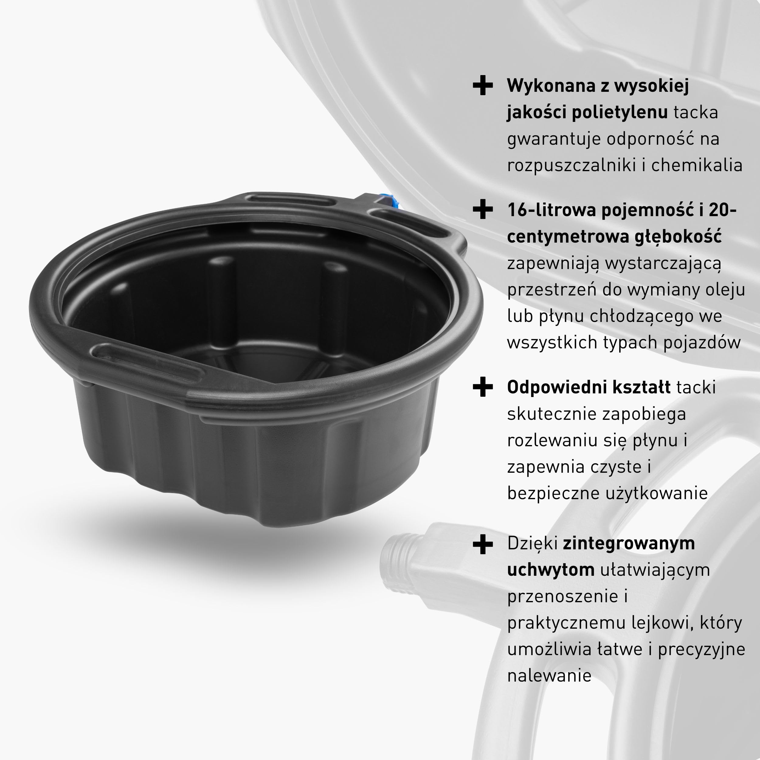 HÖGERT TECHNIK Dmuchawa oleju 16 l, wytrzymała obudowa z odpornego na chemikalia tworzywa sztucznego, z uchwytami, lejkiem, zabezpieczona przed wyciekiem, trwała, idealna do samochodu