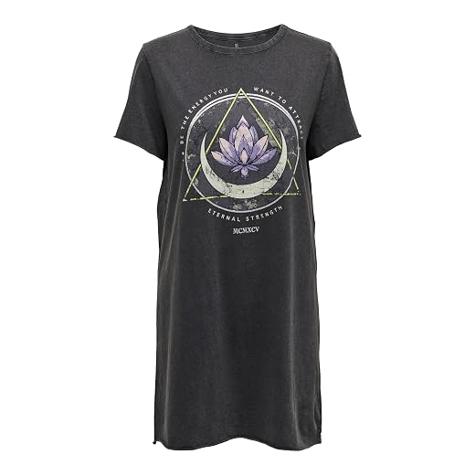 ONLY Women's Summer Printed Cotton Dress with Short Sleeve