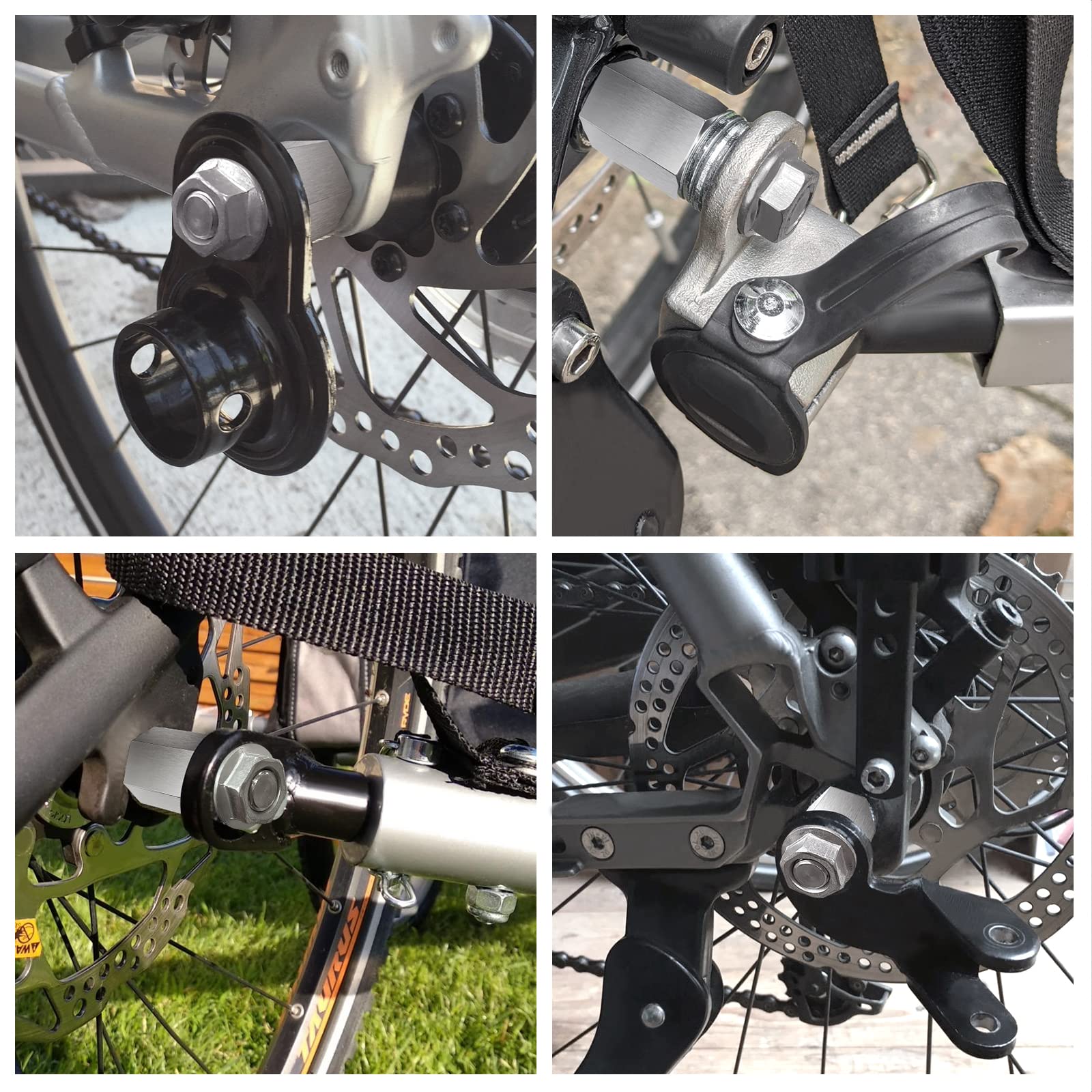 Adattatore Asse Passante Per Rimorchio Bici - Regolabile M12x1.75, In Alluminio E Acciaio