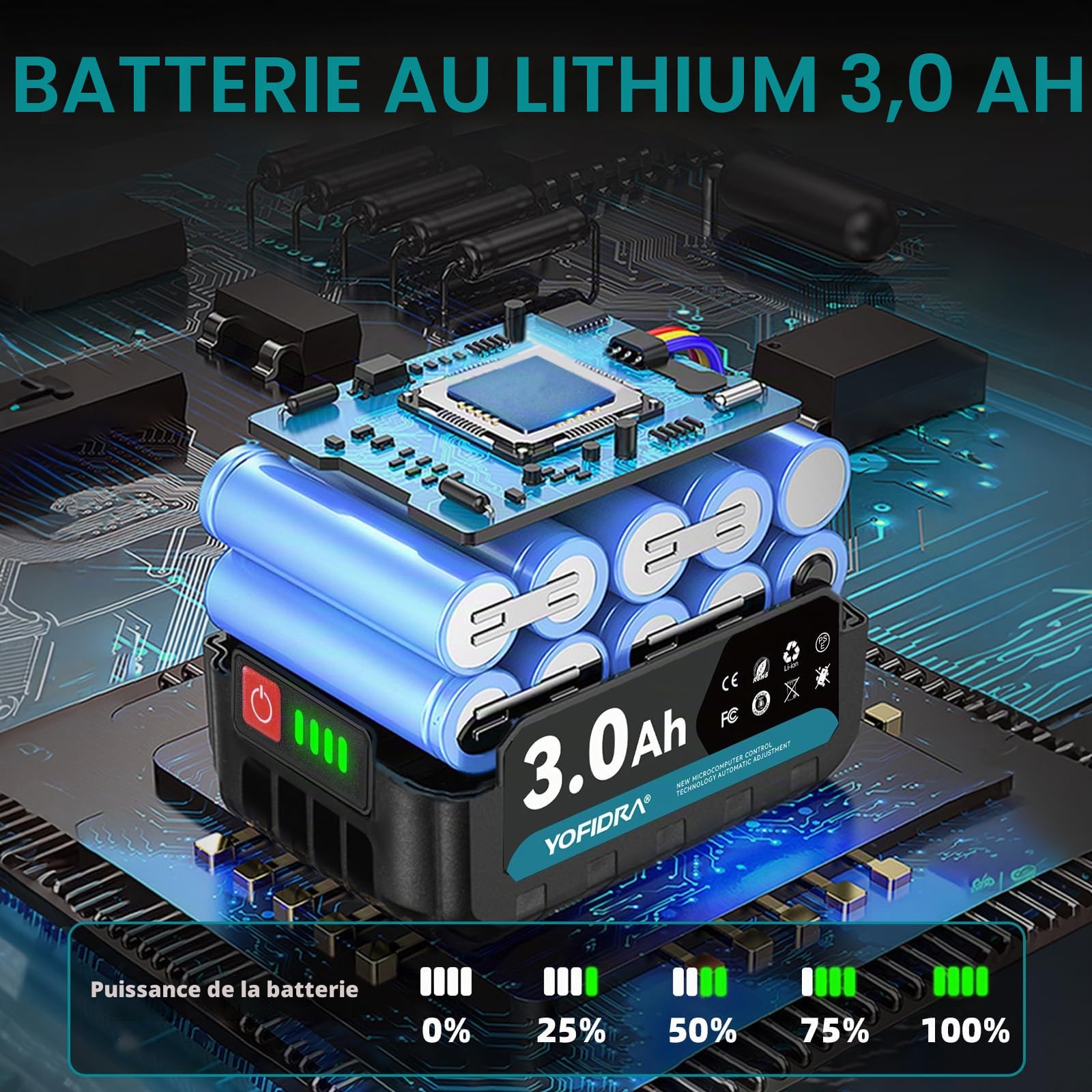 Yofidra 2 en 1 Tronçonneuse Télescopique, 2,4m Perche D'extension | 2 Batteries de 3.0Ah, 8 Pouces Tronçonneuse Électrique Télescopique de Élagage avec Perche Démontable