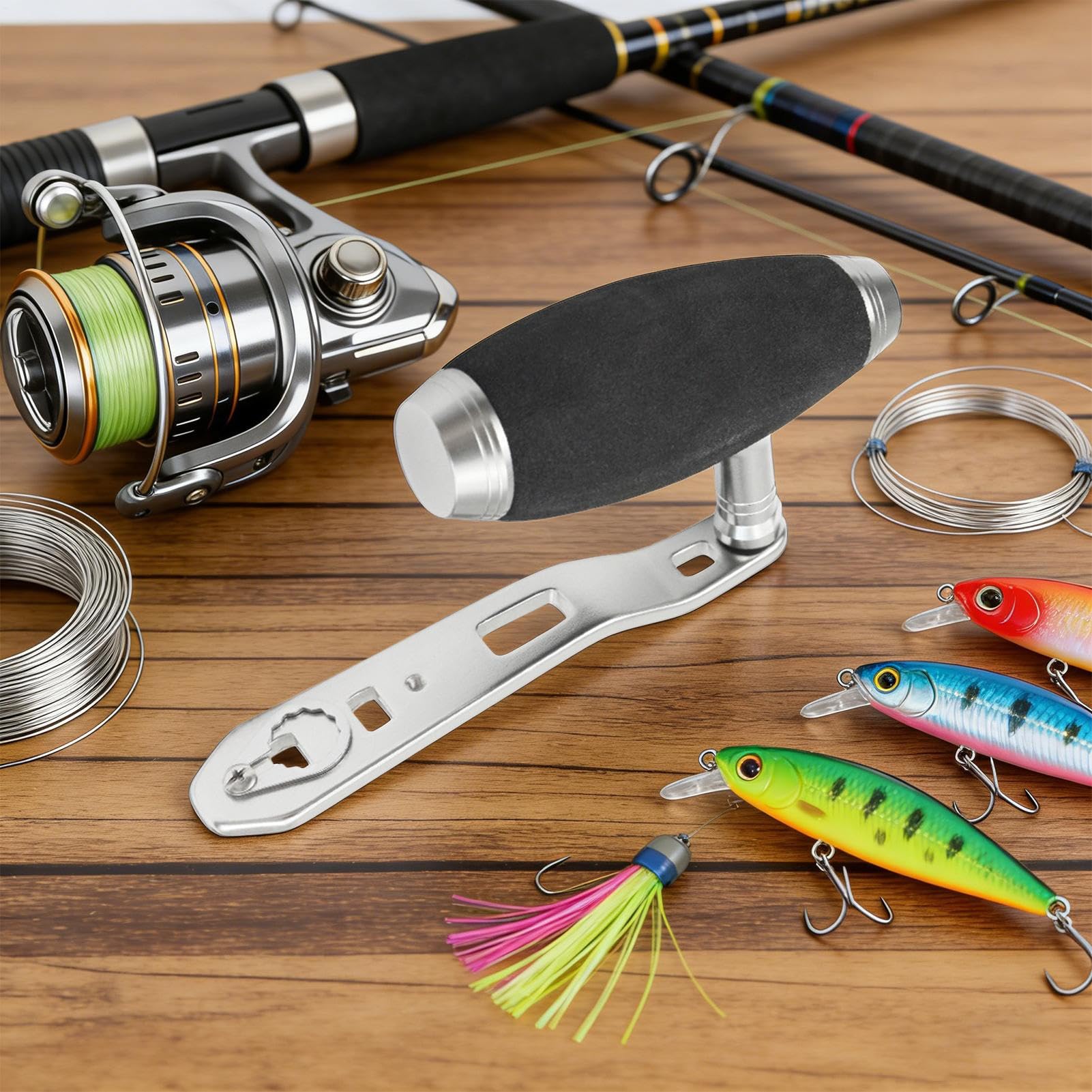 Poignée de rechange pour moulinet de | pour bobine en T pour trou 8 x 5 mm,Convient pour la chasse aux poissons dans l'eau et salée dans les lacs