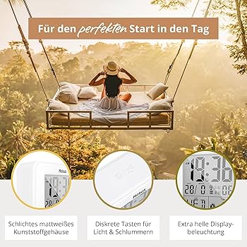 Digitalwecker Mit Großem Display Und Temperaturanzeige, Gut Lesbar Snooze Displaybeleuchtung Per Knopfdruck Klatschen Schnipsen Innenthermometer D Schwarz 6375897c 9095 5c3d 8963 Ac83ac40ce21