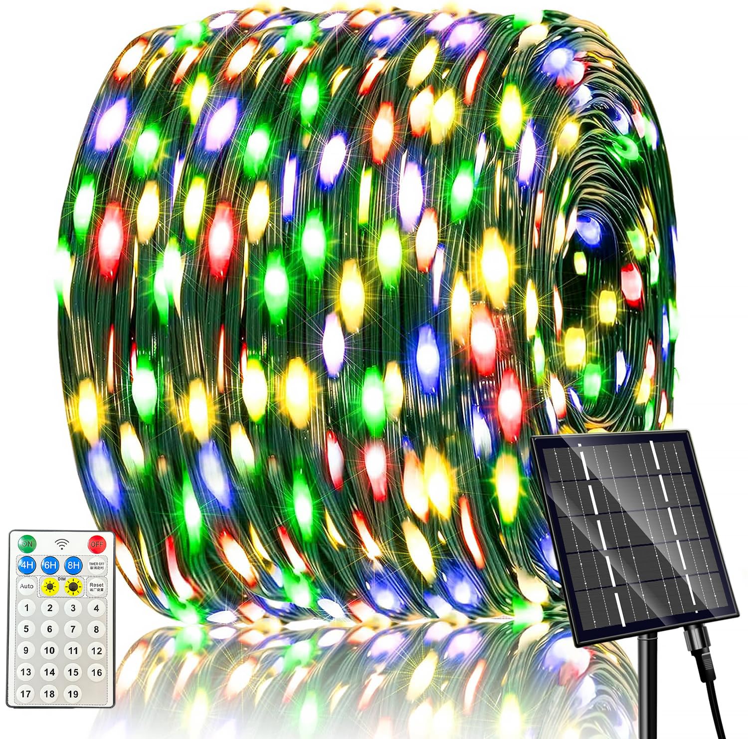Yorezcop 400LED Luci Solari Natale Esterno, 19 Modalità Di Luci Solari, IP65 Impermeabile Luci di Natale Solare,Luci Solari per Esterni per Balcone, Giardino, Albero di Natale, partito