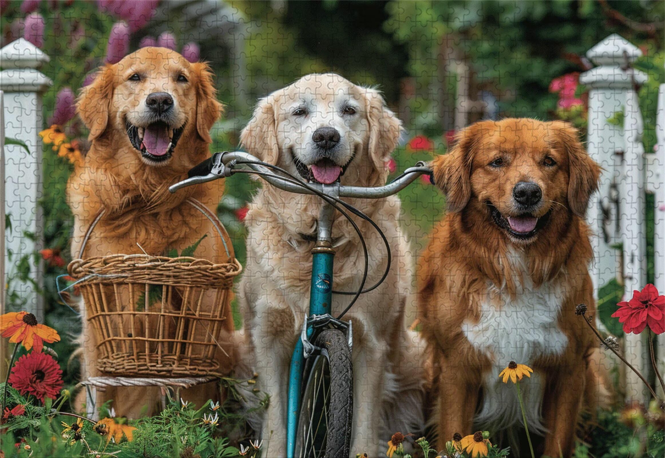Pies Puzzle 1500 sztuk Dorośli Puzzle Rowerowe Klasyczne Puzzle Panorama Trudno Niemożliwe Ogromna układanka Gra edukacyjna Wyzwanie Zabawka dla dzieci i Dorosłych od 14 lat Prezent Mężczyzna Kobieta