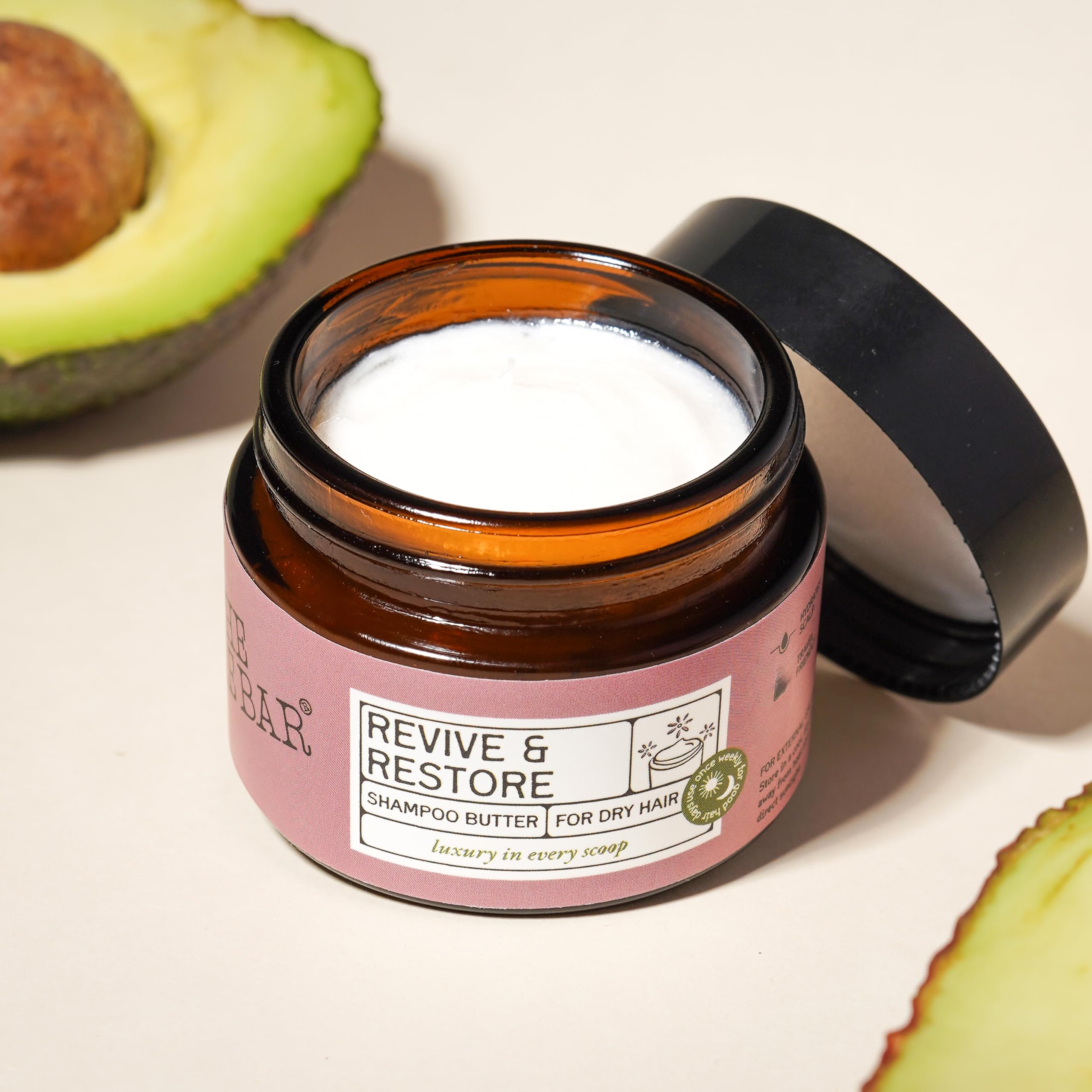 The Bare Bar Revive & Restore - Shampoo butter - 50gm | Refreshing Scent | Shampoo butter | Vegan & pH Balanced | Deeply quenches dry roots. Gentle Cleansing | Suitable for Men & Women-image-27