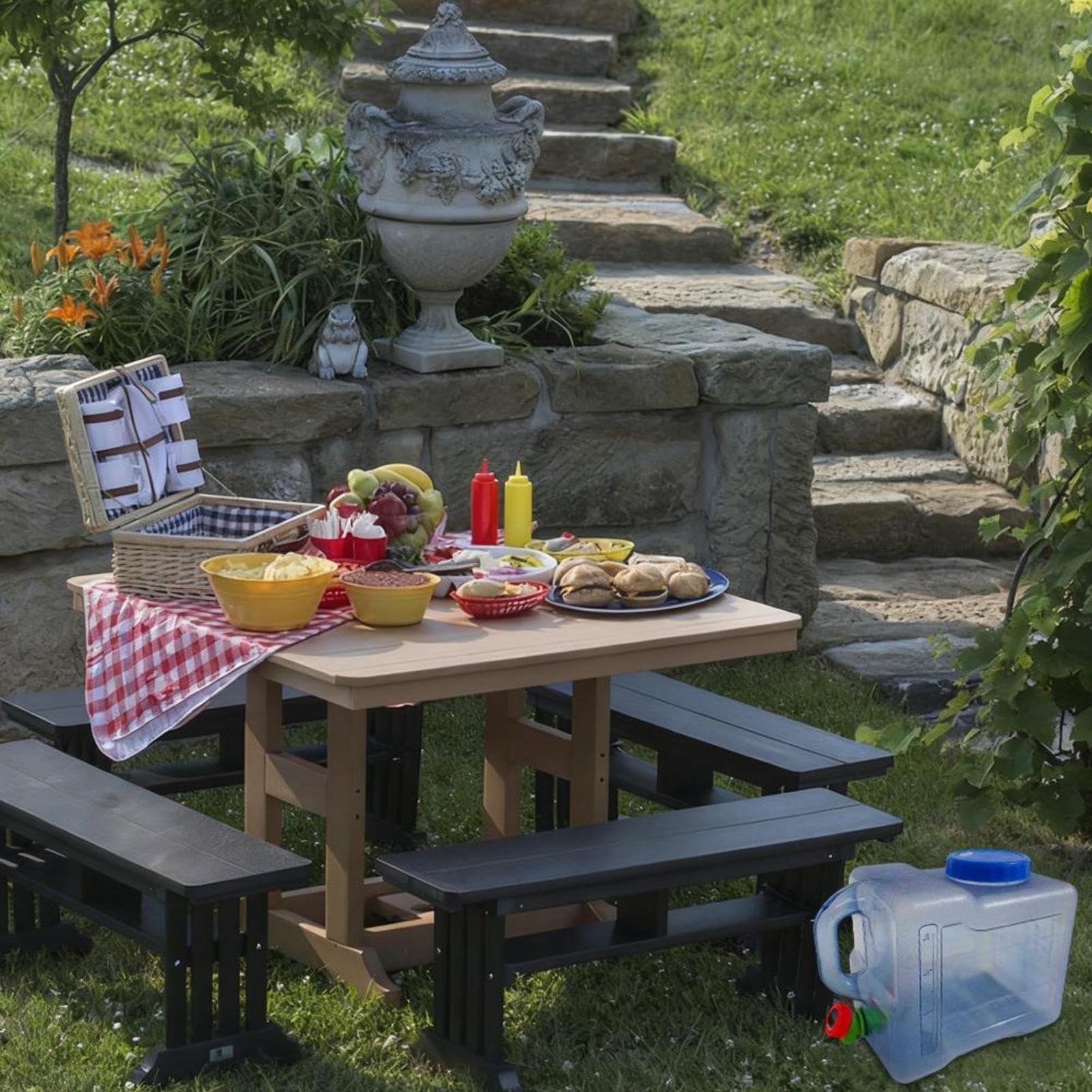 Camping-Wasserbehälter, verdickter, tragbarer Mülleimer mit Griff für Outdoor-Aktivitäten, ideal für Schulen, Büros und Hotels, langlebige Wasserspeicherlösung