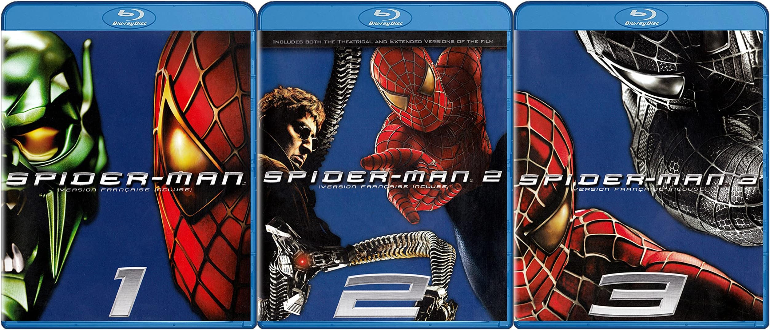 Spider-Man Trilogy Blu-ray Collection: Spider-Man (2002) / Spider-Man 2 (2004) / Spider-Man 3 (2007) [Toby Maguire Marvel Comics Spiderman Set)