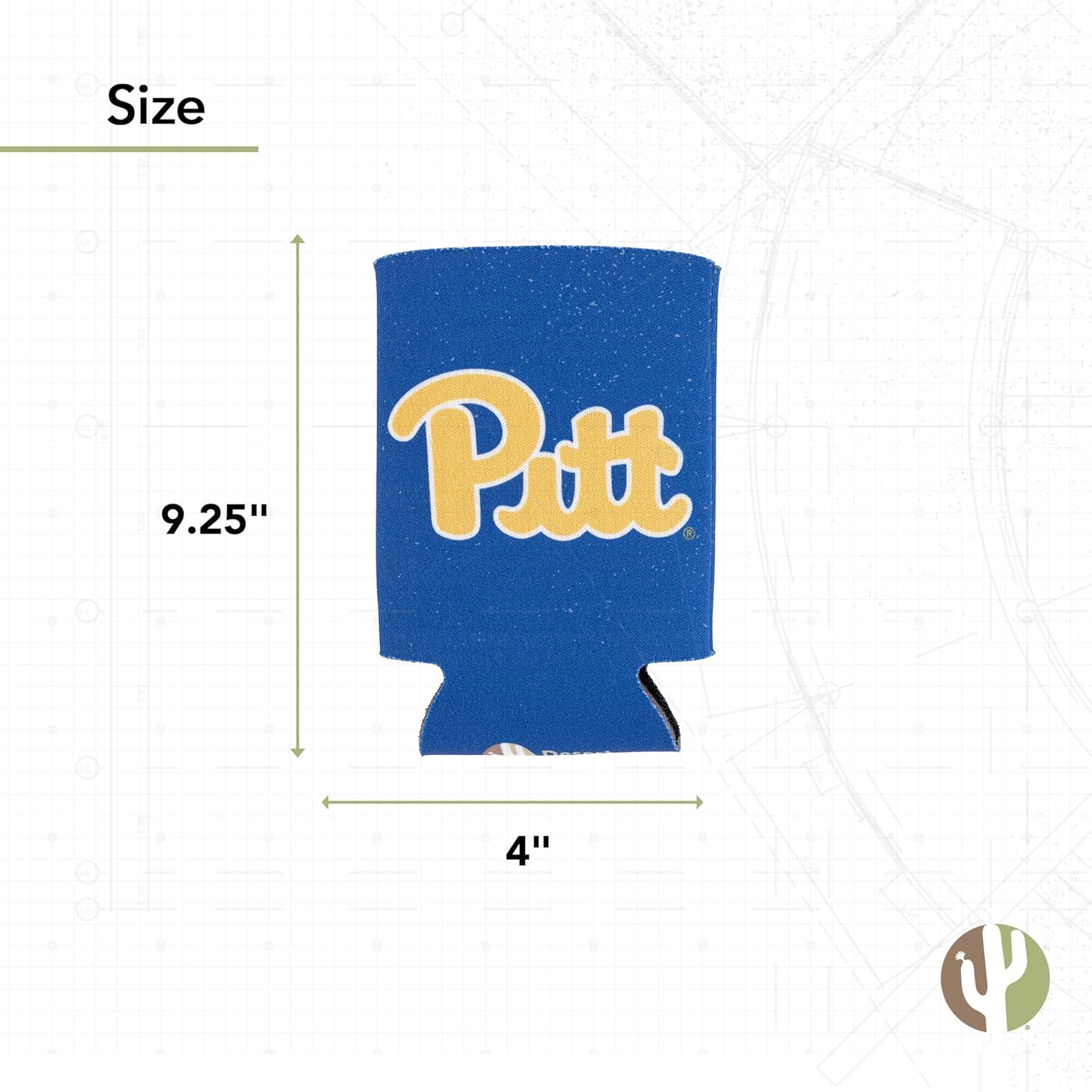 Desert Cactus University of Pittsburgh Can Insulator Panthers Pitt Beverage Cooler 1 Pack Foam 12oz Can Holder Single Sided (Design A) - Image 3