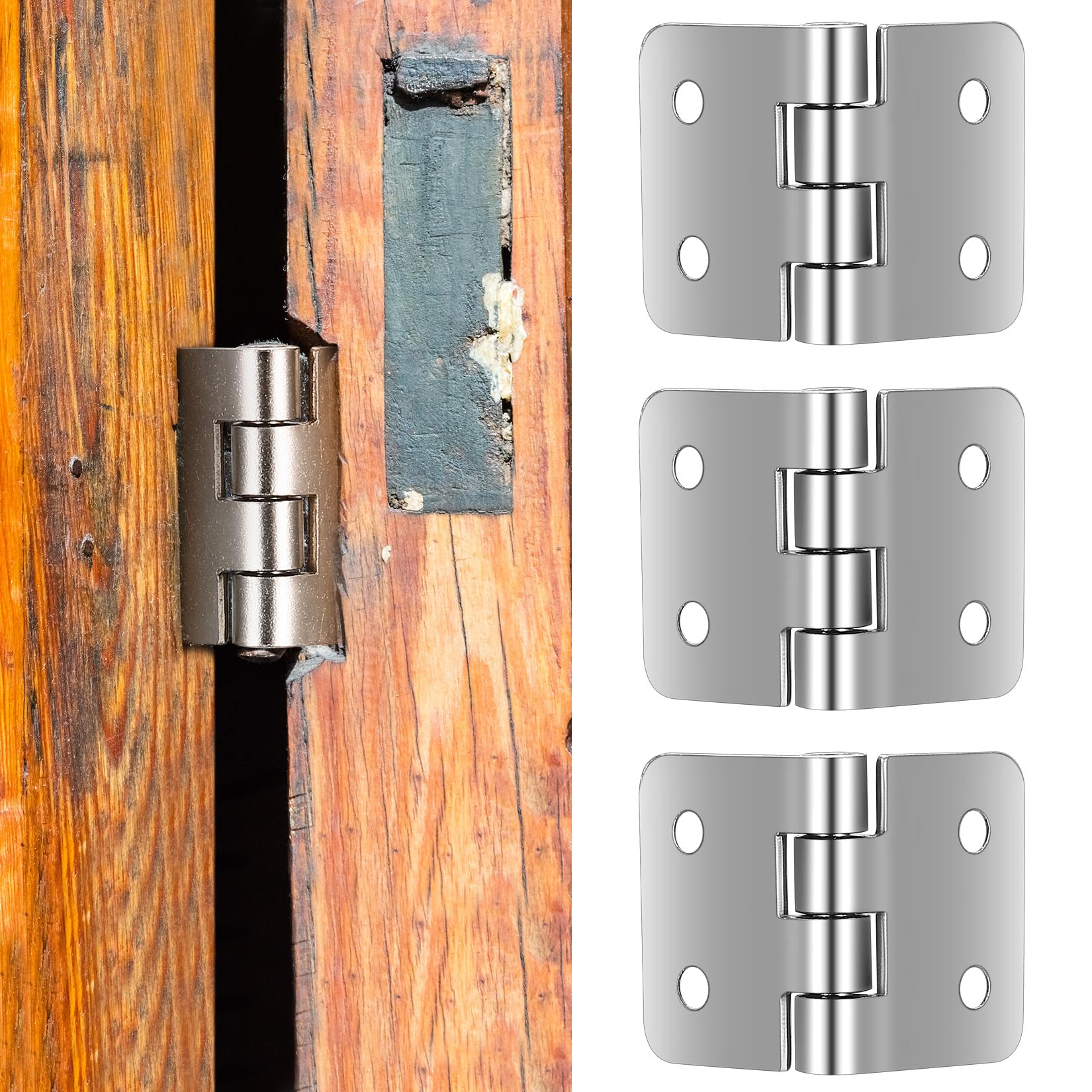 4 PCS Bisagras Plegables, Conector de Puertas, Bisagras de Acero Inoxidable, para Puertas, Ventanas, Armarios y Jardines