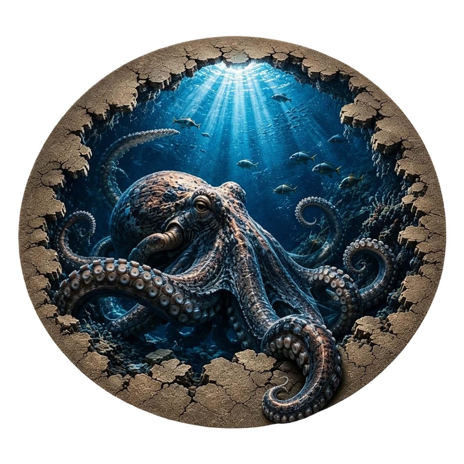 Alfombra del Mar Antideslizante Suave de Animales Marinos con Ilusión