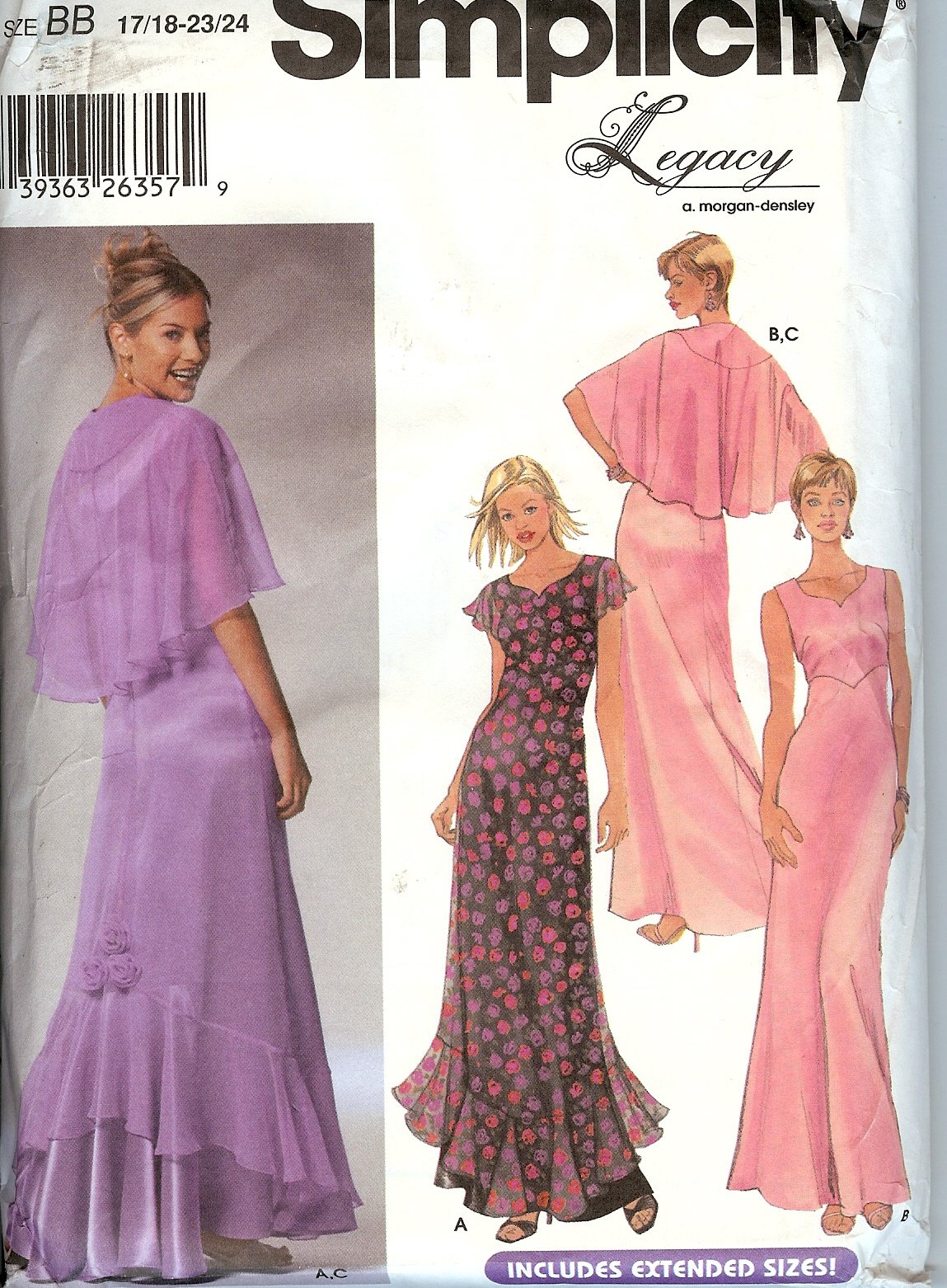 Robe Simplicity 5674 ensemble avec capelet coupe haute couture