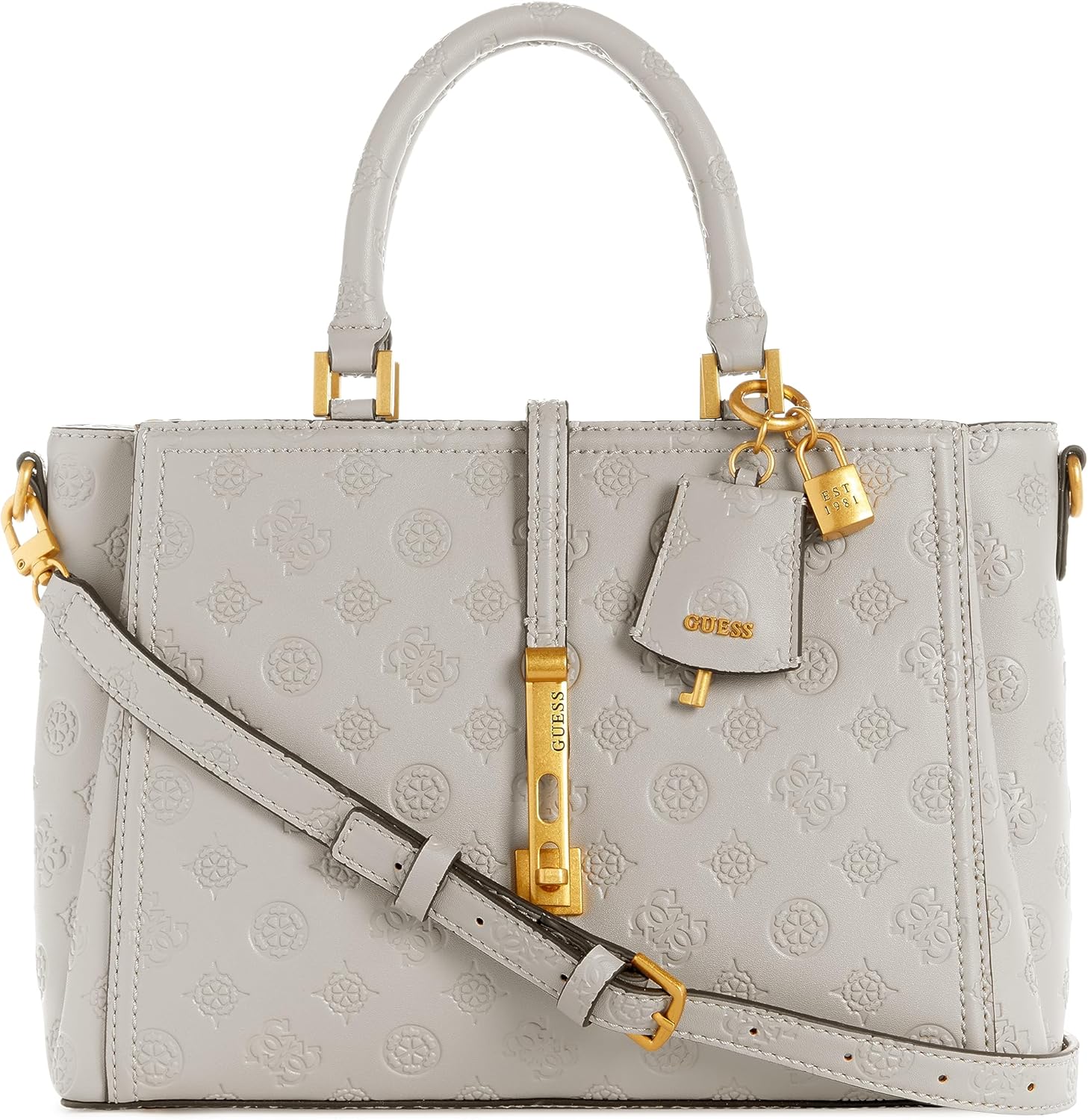 Guess james girlfriend satchel, taupe logo