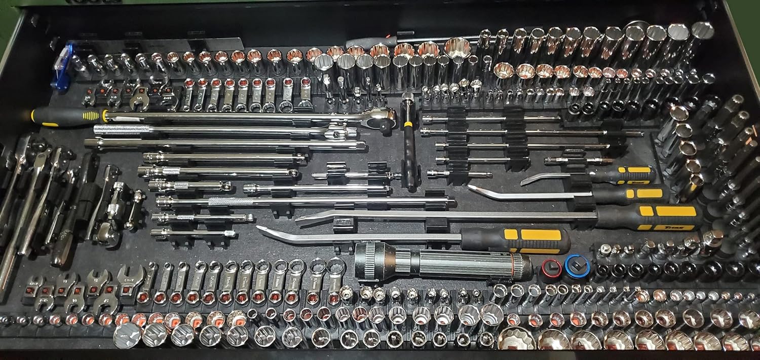 ToolBox Widget - Socket Organizers 1/4" | Includes 12 Modular Socket Organizers and 6 Spacers | Simple and Effective Tool For Socket Organization SIZE STEMS NOT INCLUDED 1 Pack