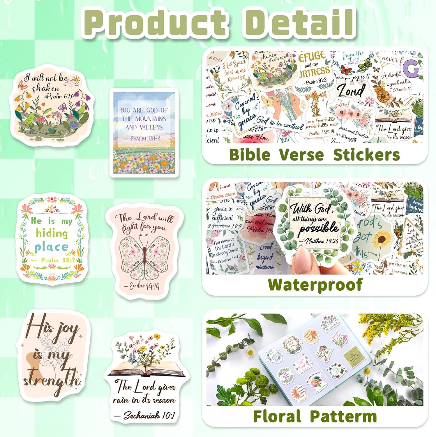 200PCS Bible Verse Stickers, Inspirational Christian Sticker Pack