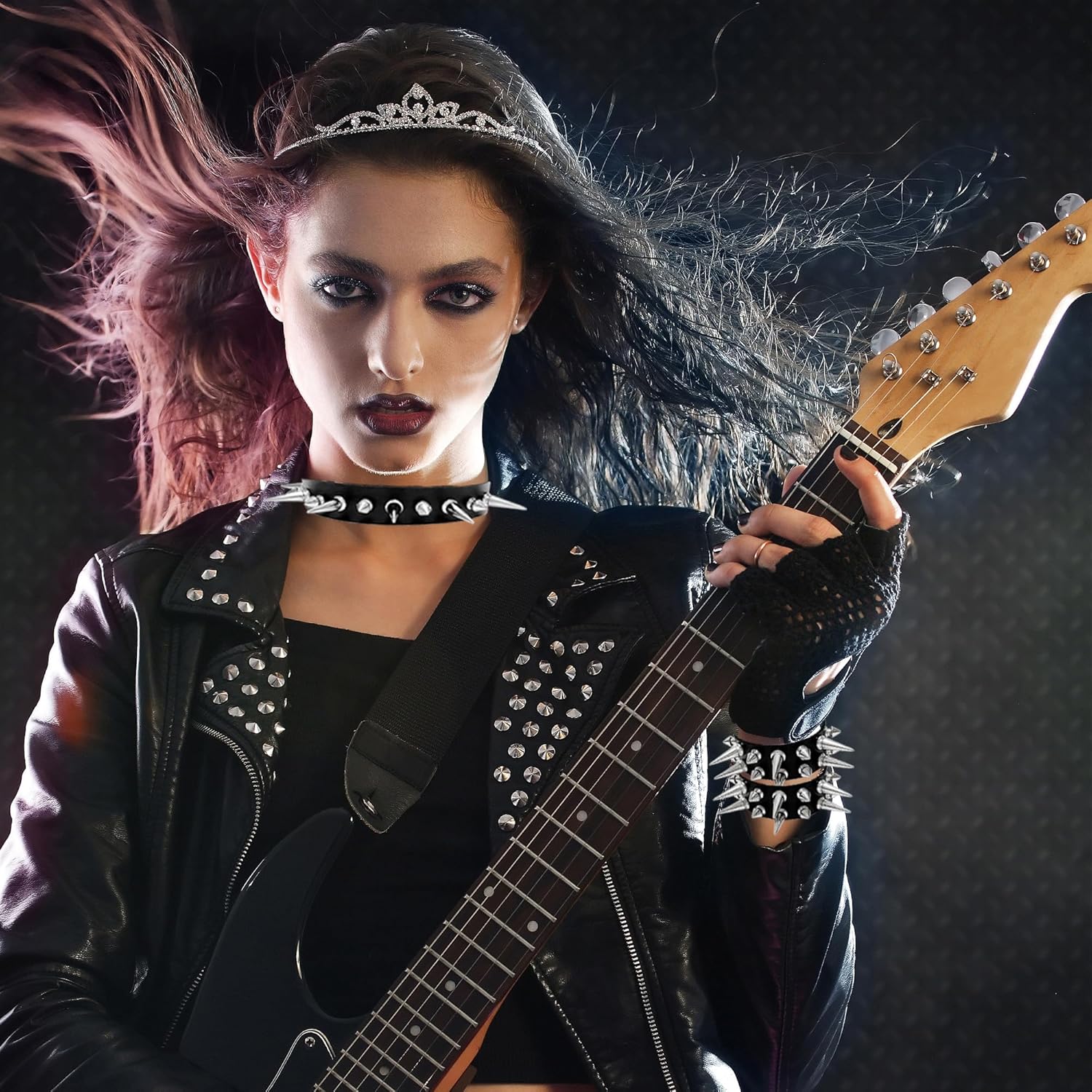 YMO Silver Bullet Belt, Spiked Bracelets Emo Belt Goth Punk Rock Rivet Cuff Punk Bracelets Gothic Punk Accessories for Women Men - Image 4