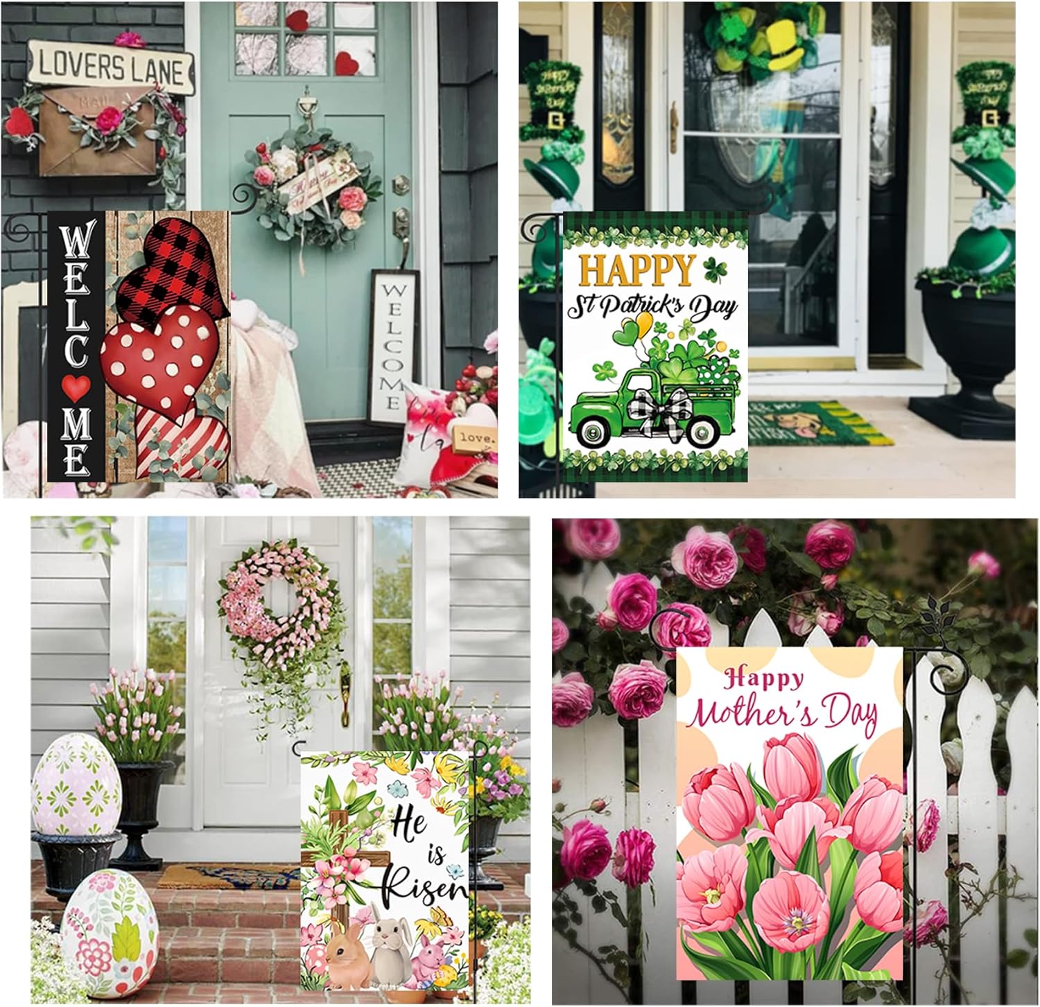 Doncida 20 Pack Seasonal Garden Flags Set Double Sided 12x18 Inch Small Yard Flags, Holiday Seasonal Garden Flag for Outside Decoration for All Year Round - Image 6