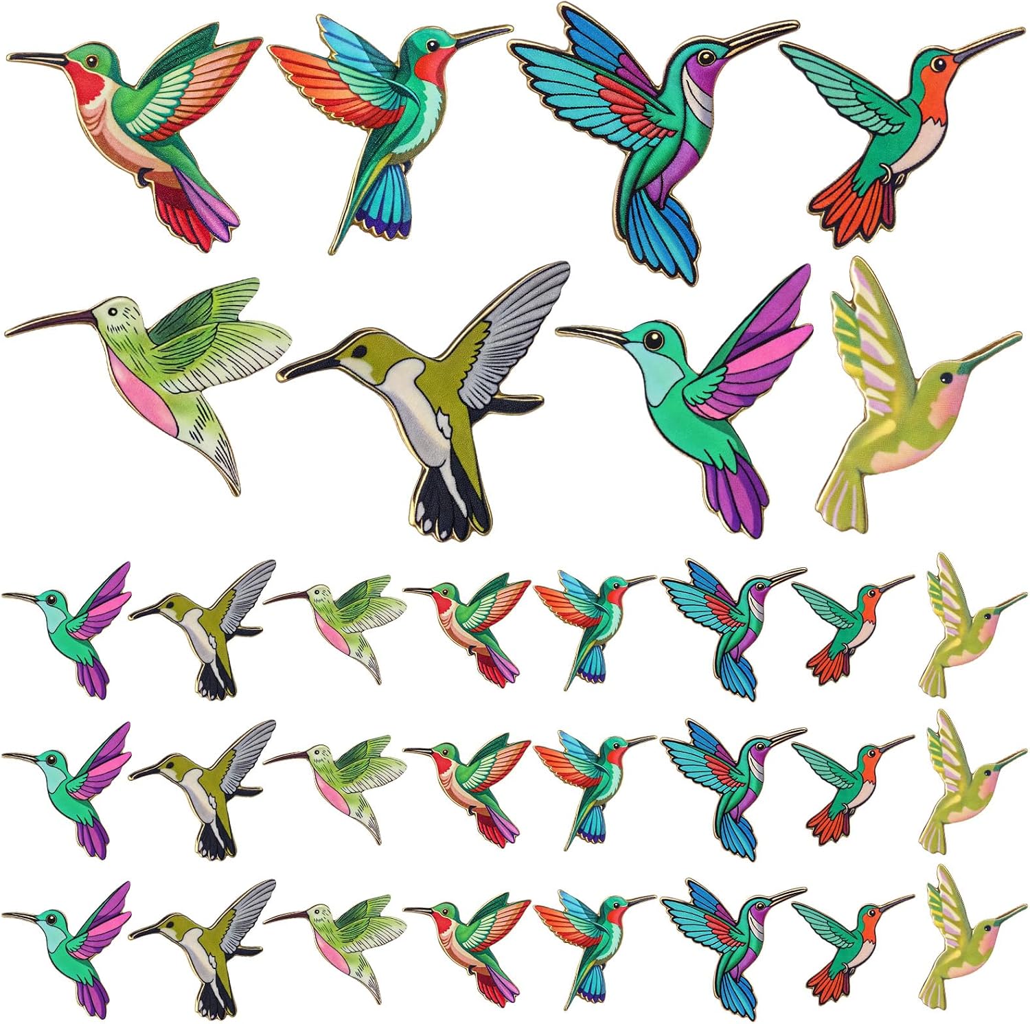24/48 Pcs Bird Enamel Brooch Colorful Bird Lapel Pin Animal Brooches Cute Lapel Pin for Women Jewelry Pin Dress Accessories Mother's Day Birthday Gift