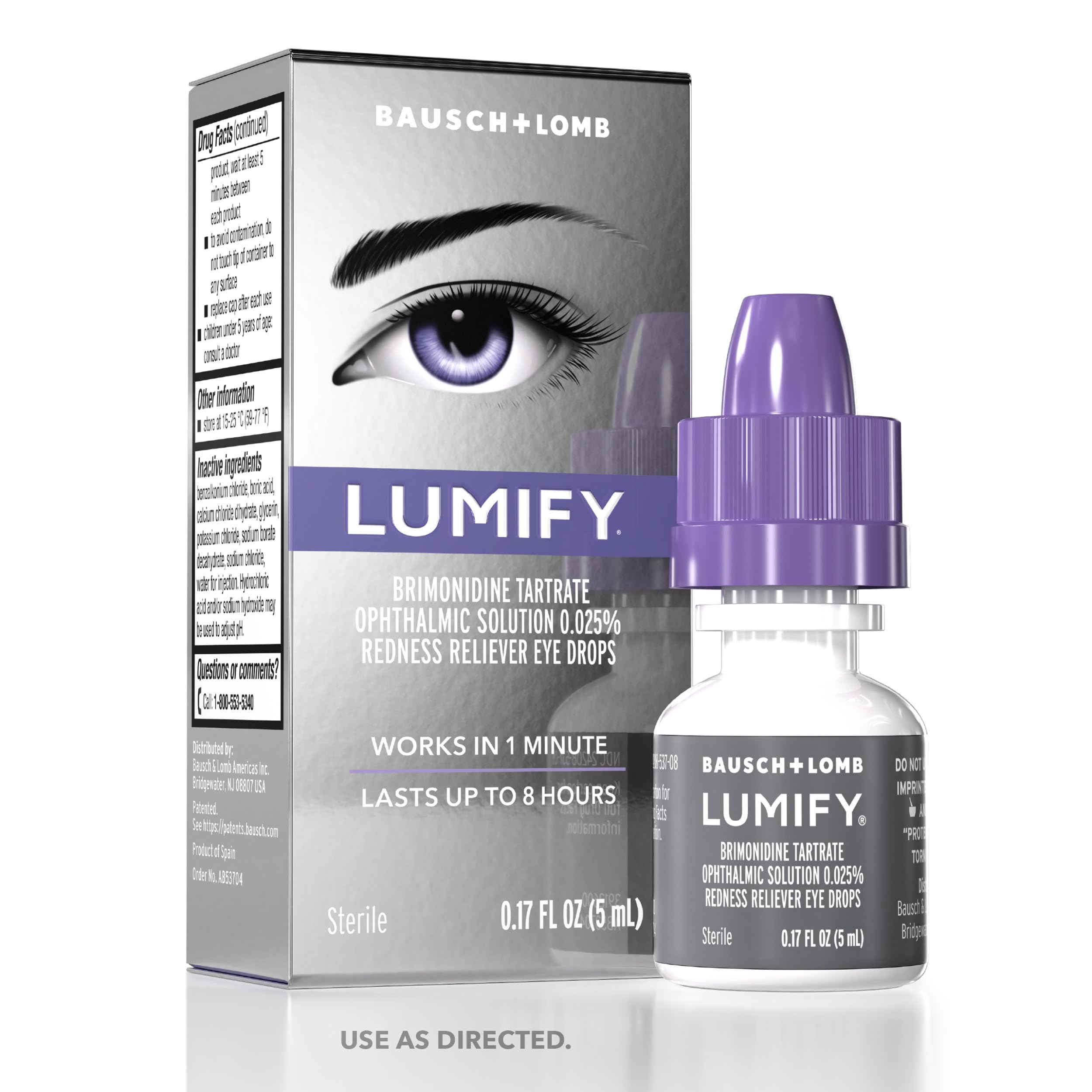 Lumify Redness Relief Eye Drops, Whiter &amp; Brighter Looking Eyes, 0.17 oz