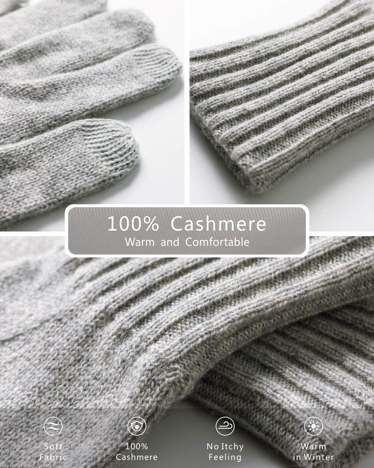 EURKEA Women’s 100% Pure Cashmere Scarf, Gloves, Beanie Hat Gift Box Set - Image 6