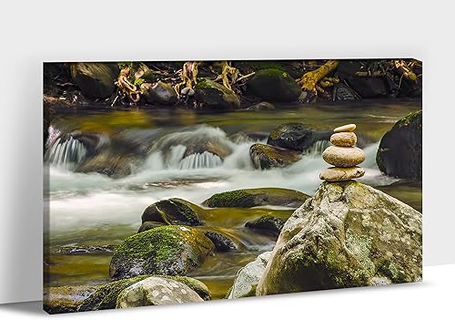 TIHUSAGO Spa Zen Elements - Lienzo decorativo para pared, arte de pared de equilibrio de piedra zen, póster de pintura de baño, lienzo grande,