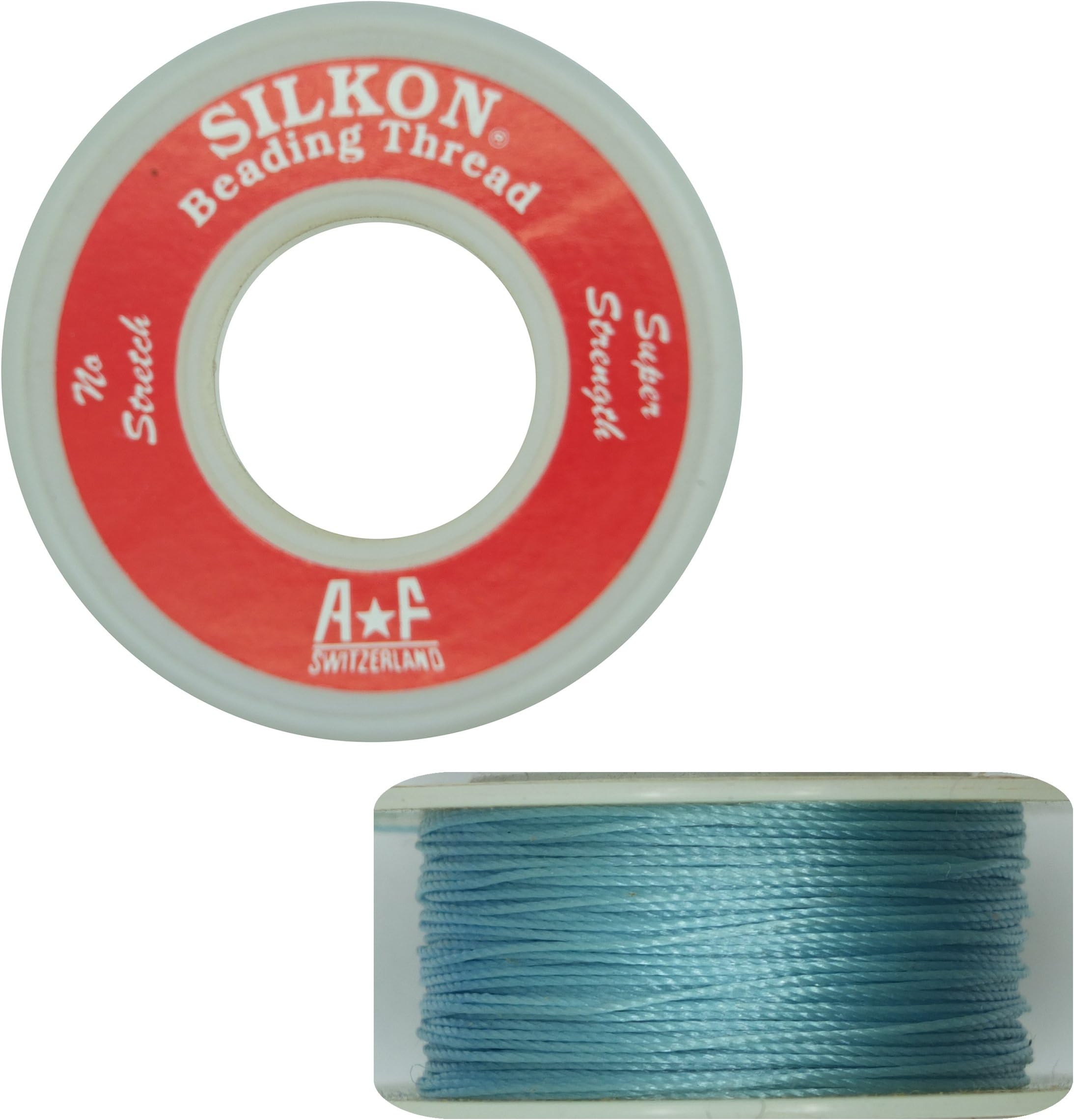 Silkon Bead Stringing Cord Size #3 Turquoise Aqua Blue - 20 Yard Spool. Made in Switzerland