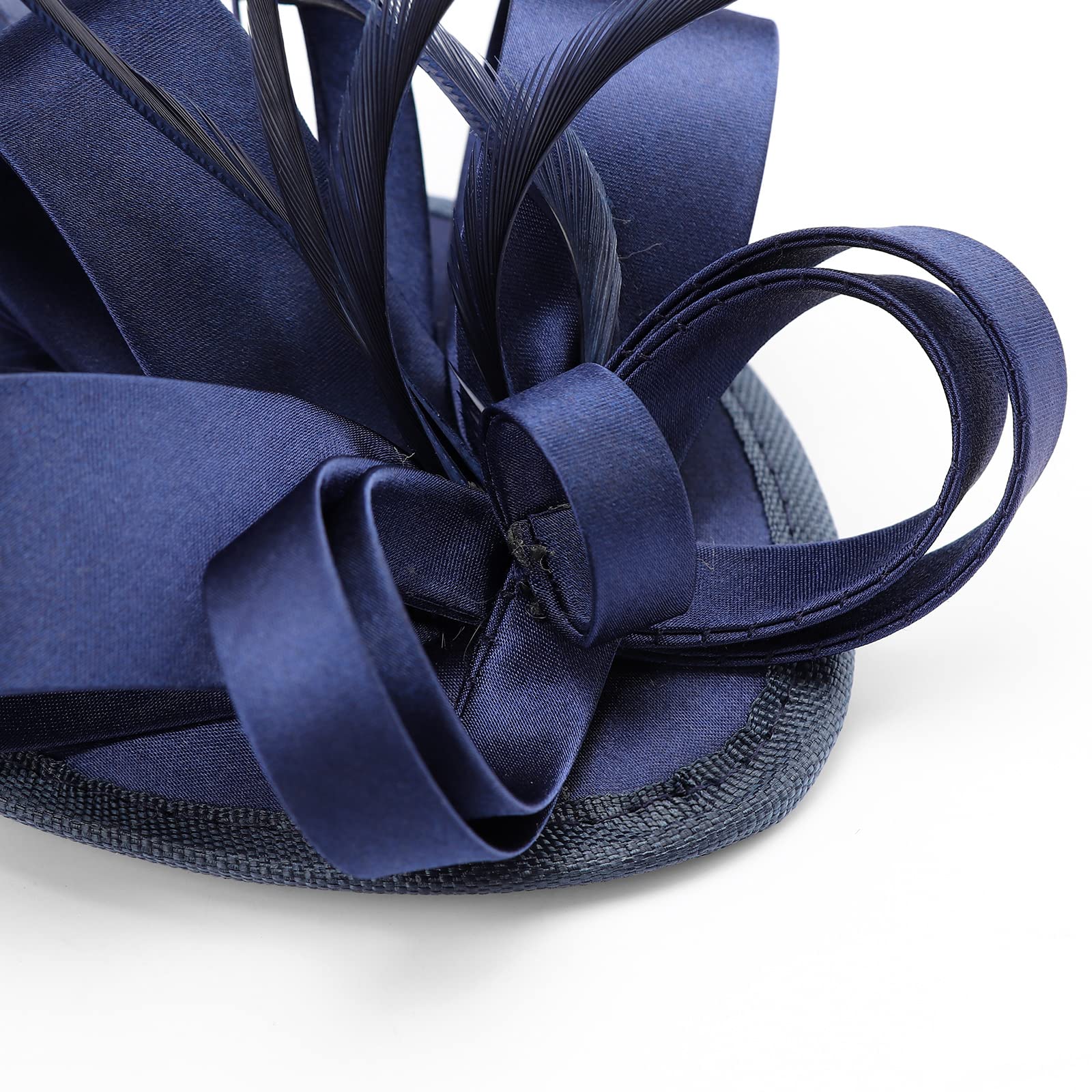 DRESHOW Fascinators Cappello Nastri Piume su un cerchietto Clip Cocktail Tea Party Copricapo per ragazze e donne