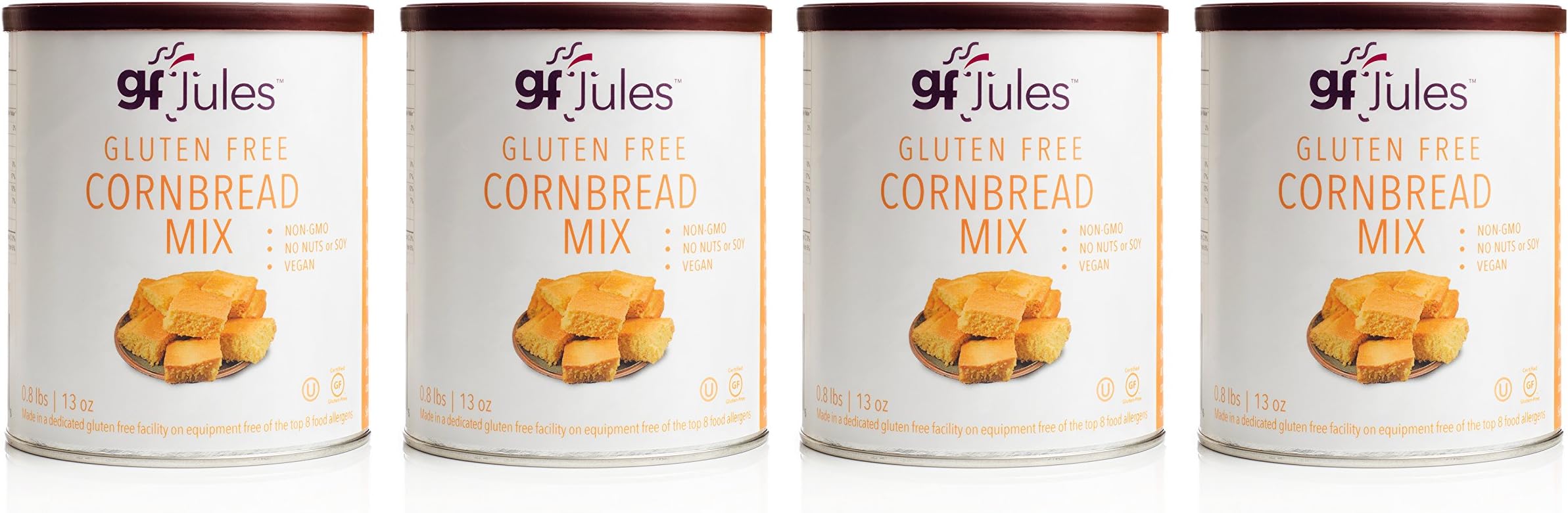 gfJules Gluten Free Cornbread Mix - Voted #1 by GF Consumers, 0.8 lb Bag, Pack of 4