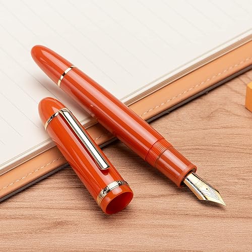 Miniatura 5 de Jinhao X159 - Juego de 4 bolígrafos estilográficos acrílicos de colores surtidos, tamaño 8, punta fina, diseño clásico, bolígrafo de escritura suave
