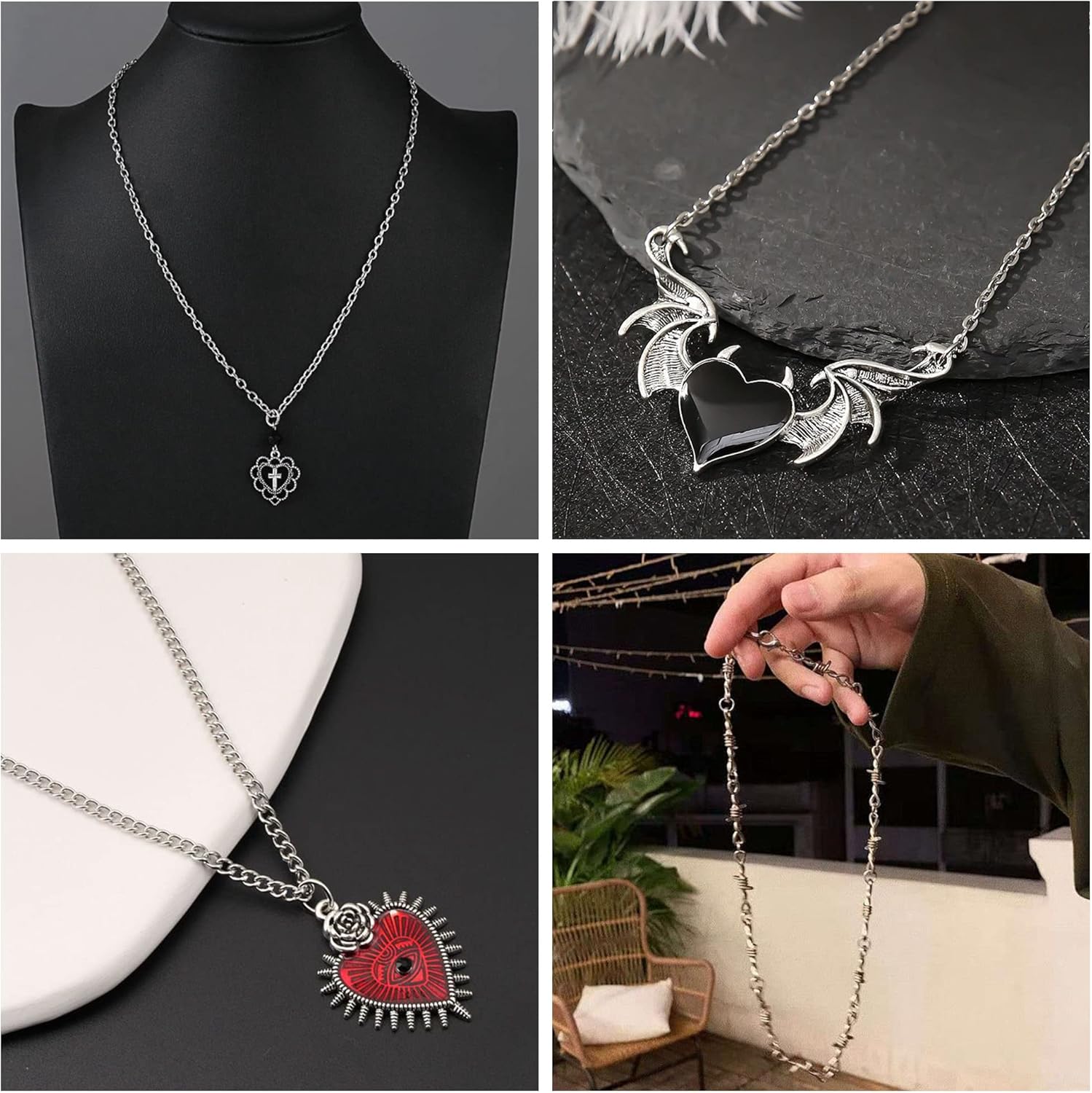 dallzoma 9-11 pcs gothic grunge necklace set goth Liberia Ubuy