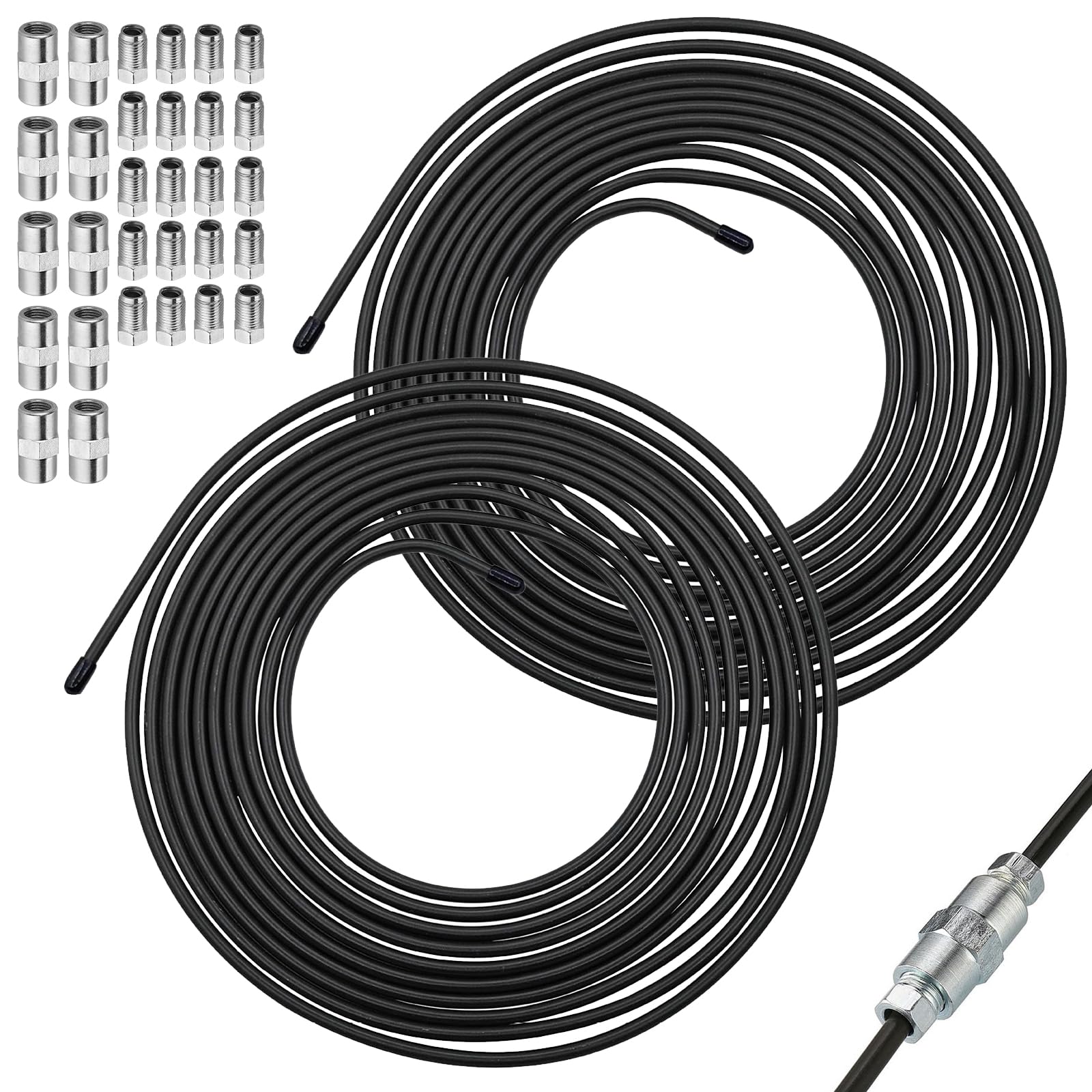 Kit Frein Tuyau de Frein 10m ø 4,75 mm Acier Flexible avec Raccords Et Connecteurs pour Réparation Système Frein Voiture Utilisation